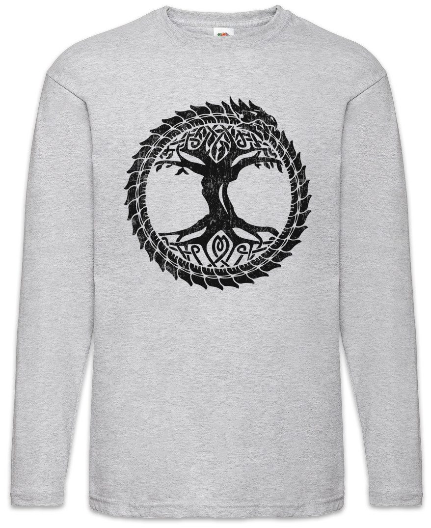 Langarmshirt Ouroboros Yggdrasil Langarm T-Shirt Celtic Irminsul Tree Loki of Life