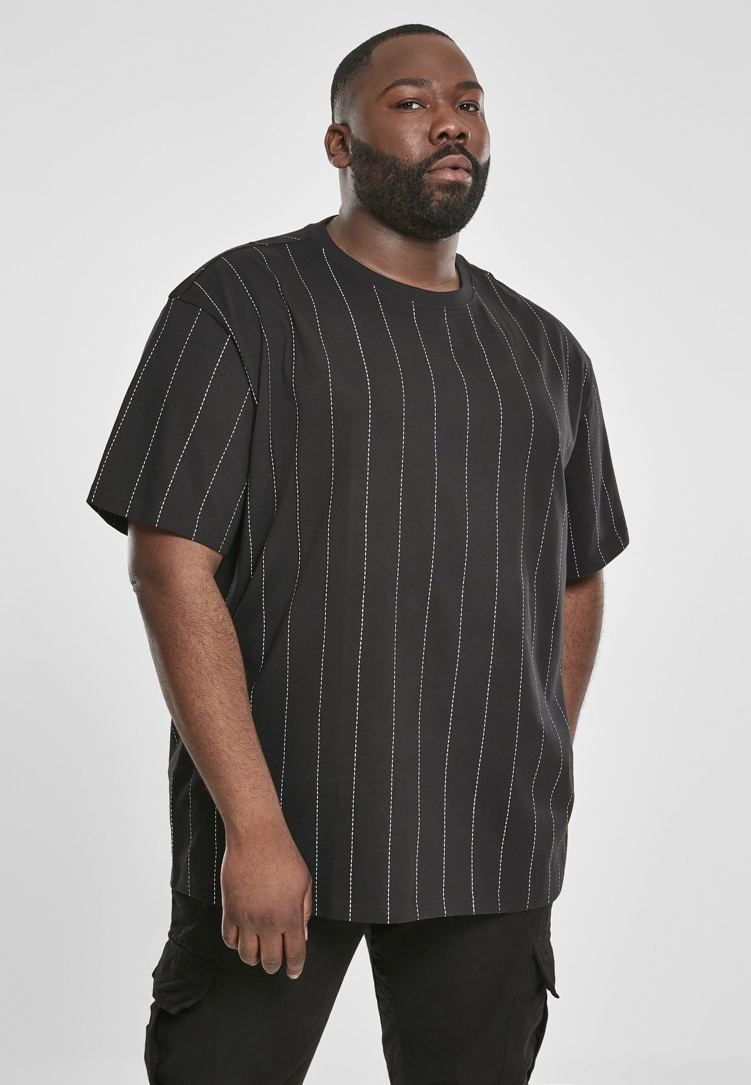 URBAN CLASSICS Kurzarmshirt T-Shirt Oversized Pinstripe Tee (1-tlg) | T-Shirts