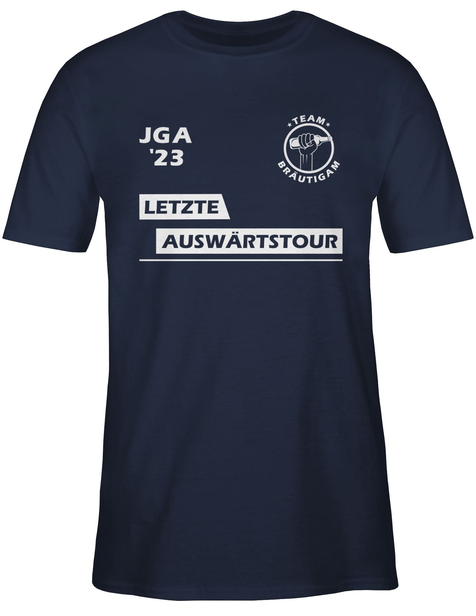 Letzte Bräutigam Shirtracer 2 Auswärtstour Team Männer Blau JGA Navy T-Shirt