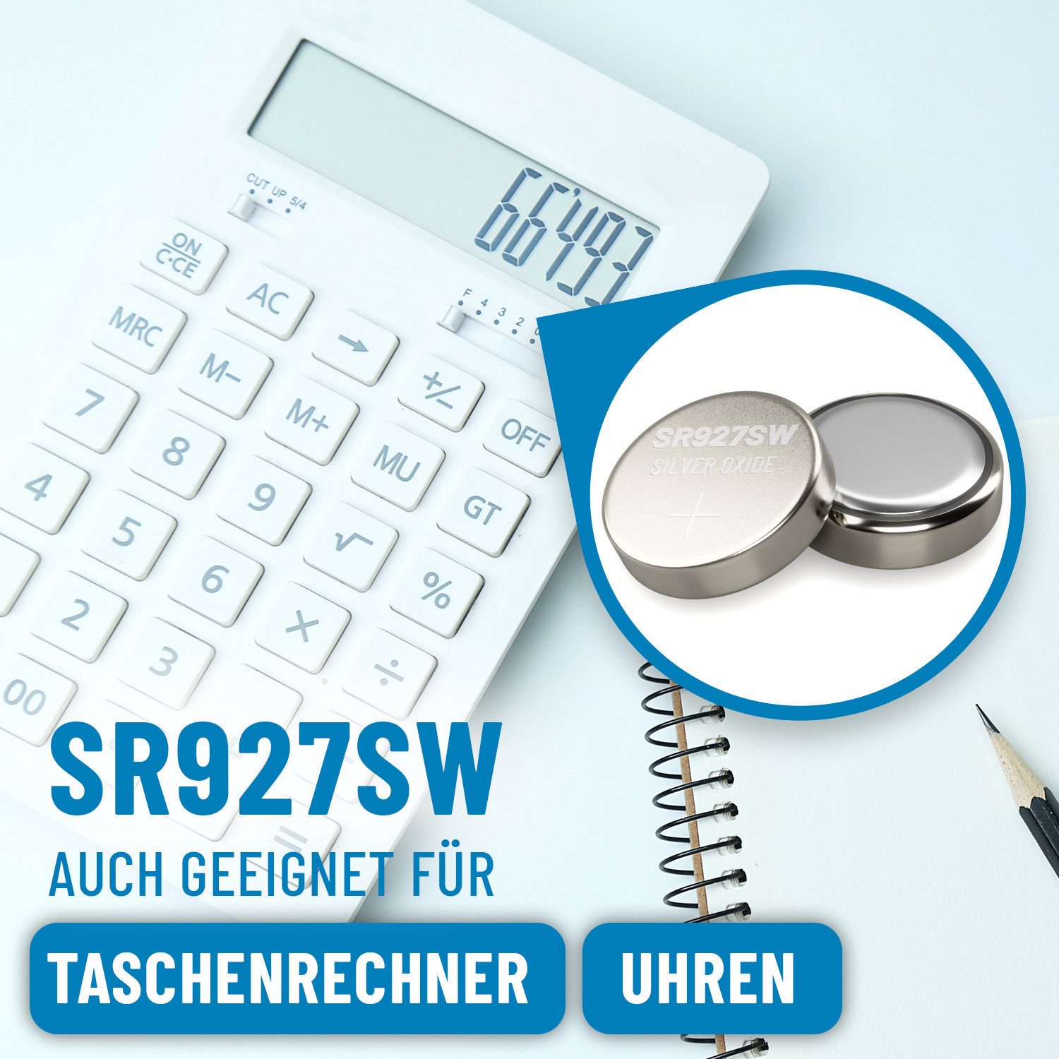 ABSINA SR 927 SW Uhren Knopfzelle 1,55V Silberoxid 10er Pack - Uhrenbatterie Knopfzelle, (1 St)