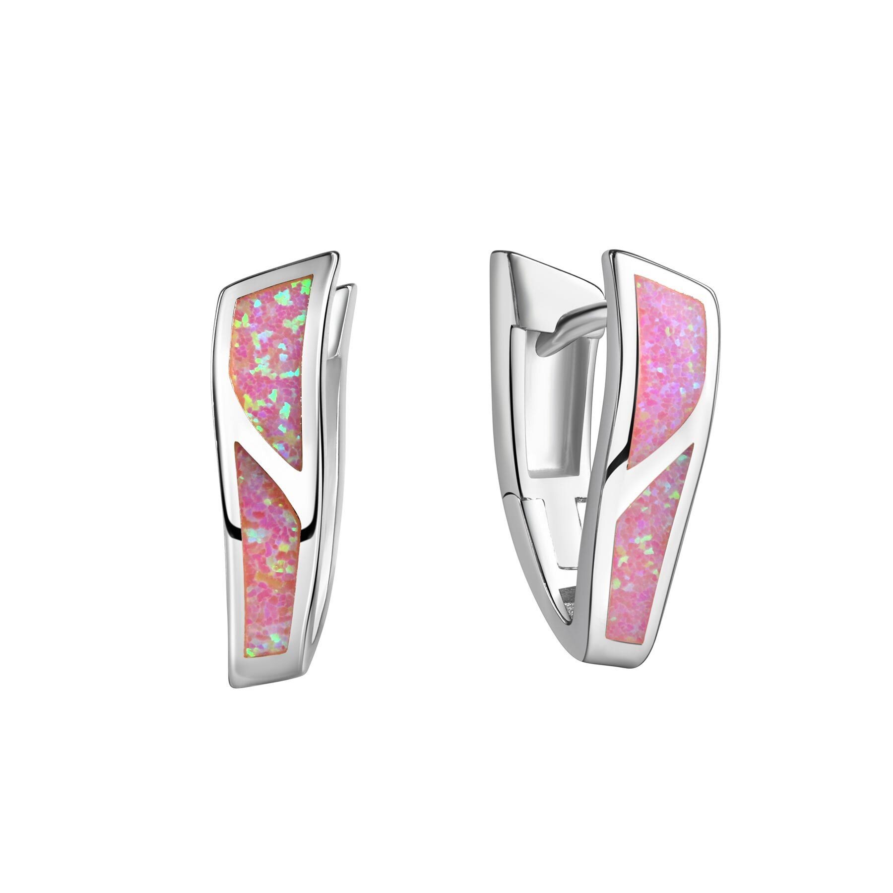 Vivance Paar Creolen 925-Sterling Silber rhodiniert synth. Opal pink günstig online kaufen