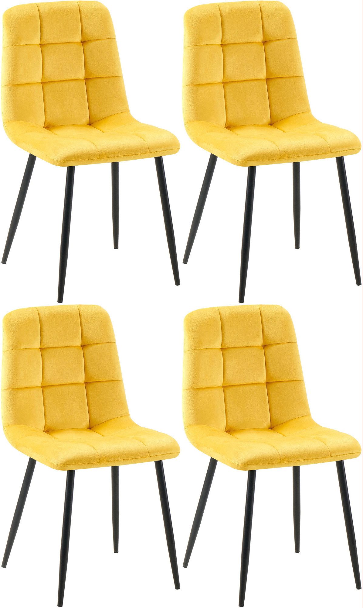 CLP Esszimmerstuhl Antibes (4er Set, 4 St), Samtbezüge, gepolstert mit Metallgestell