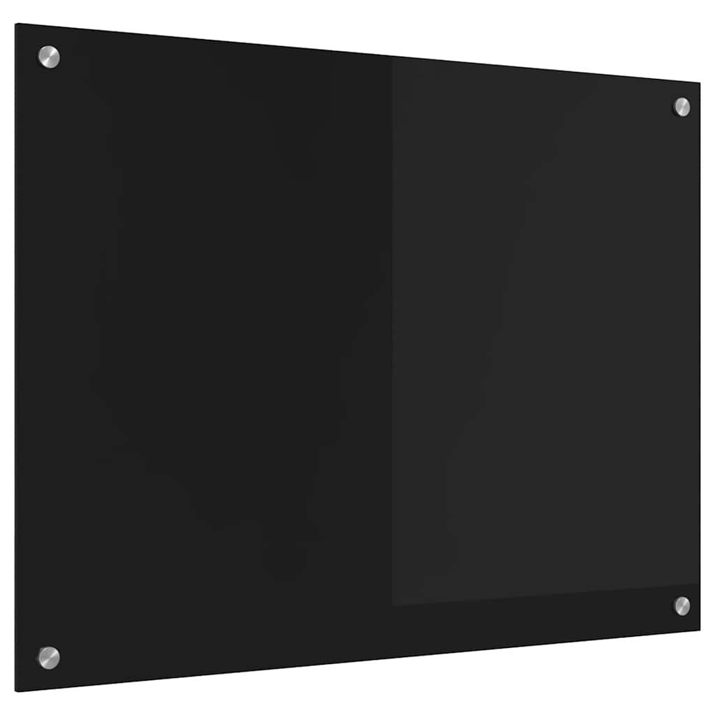 vidaXL Küchenrückwand Küchenrückwand Schwarz 80 x 60 cm Gehärtetes Glas, (1-tlg)