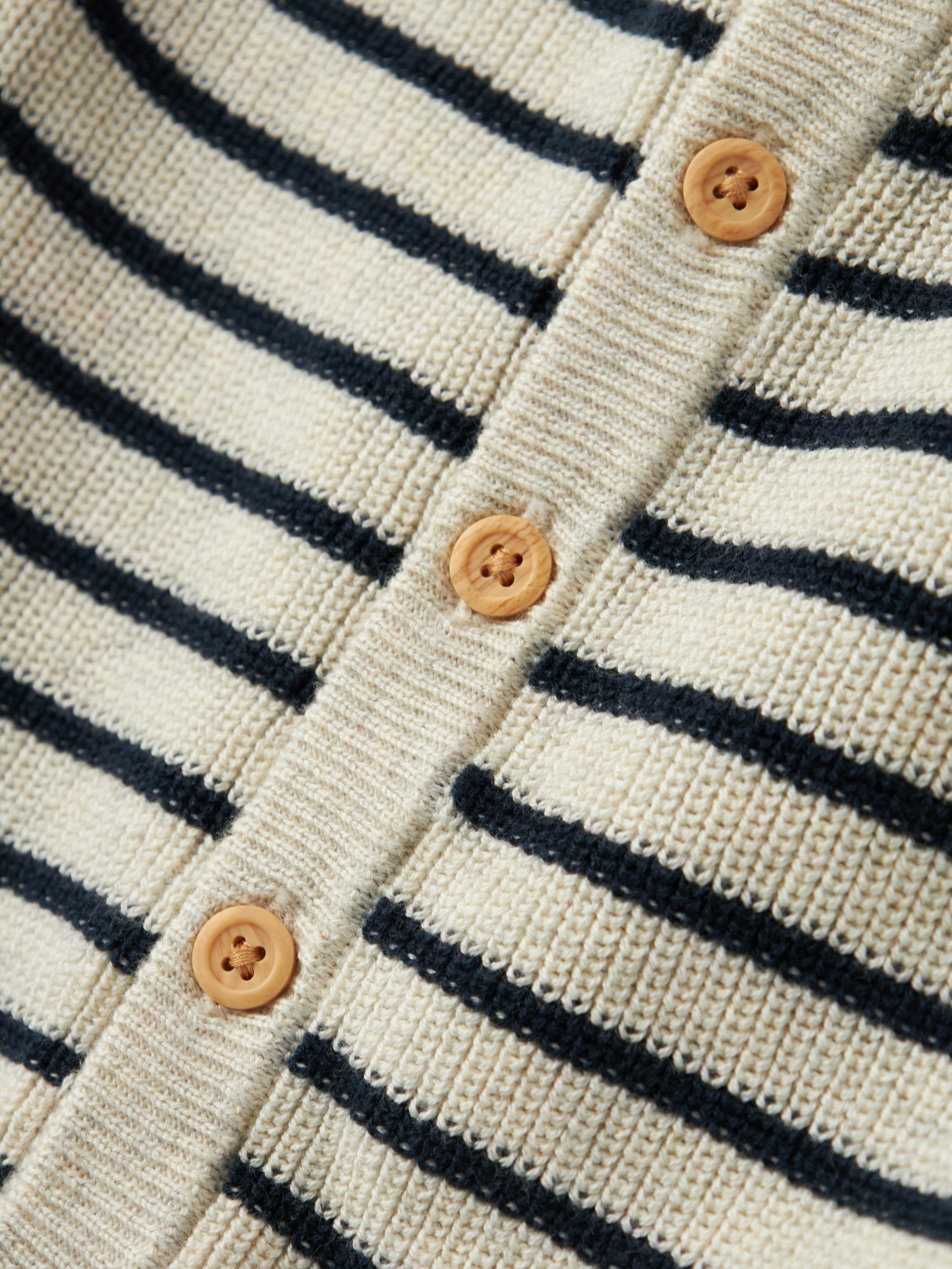 Name It NBMMAST cardigan for boys with a striped look and soft feel, striped, regular fit, cotton, crew neck