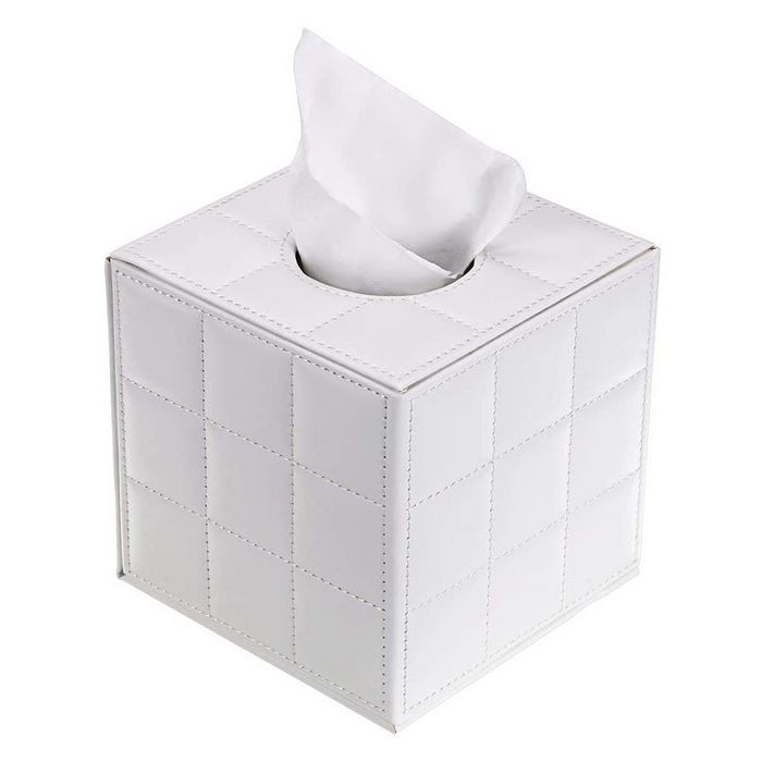 FeelGlad Toilettenpapierhalter PU Home Office rechteckige Tissue-Box Abdeckung Box Serviettenhalter elegant und stilvoll nach Hause Dekoration Quadrat (1-St)