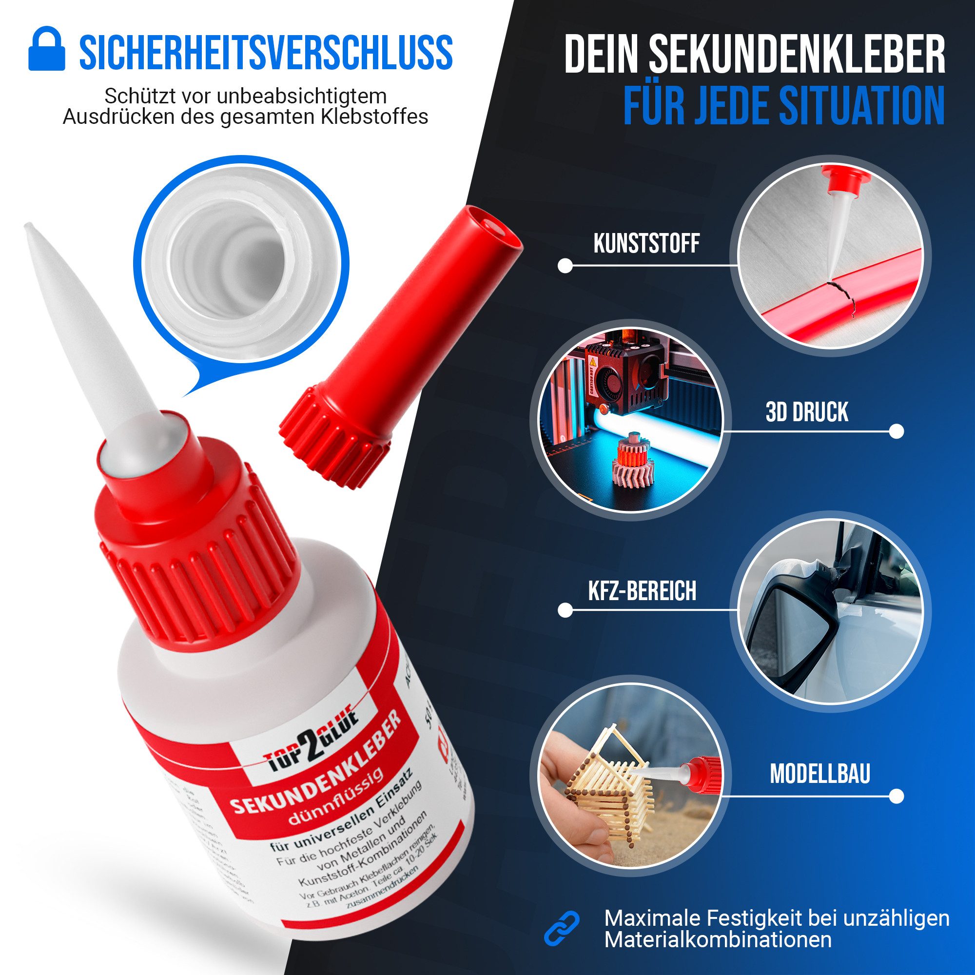 Top2Glue Sekundenkleber Top2Glue Cyanacrylat Sekundenkleber dünnflüssig 50g günstig online kaufen
