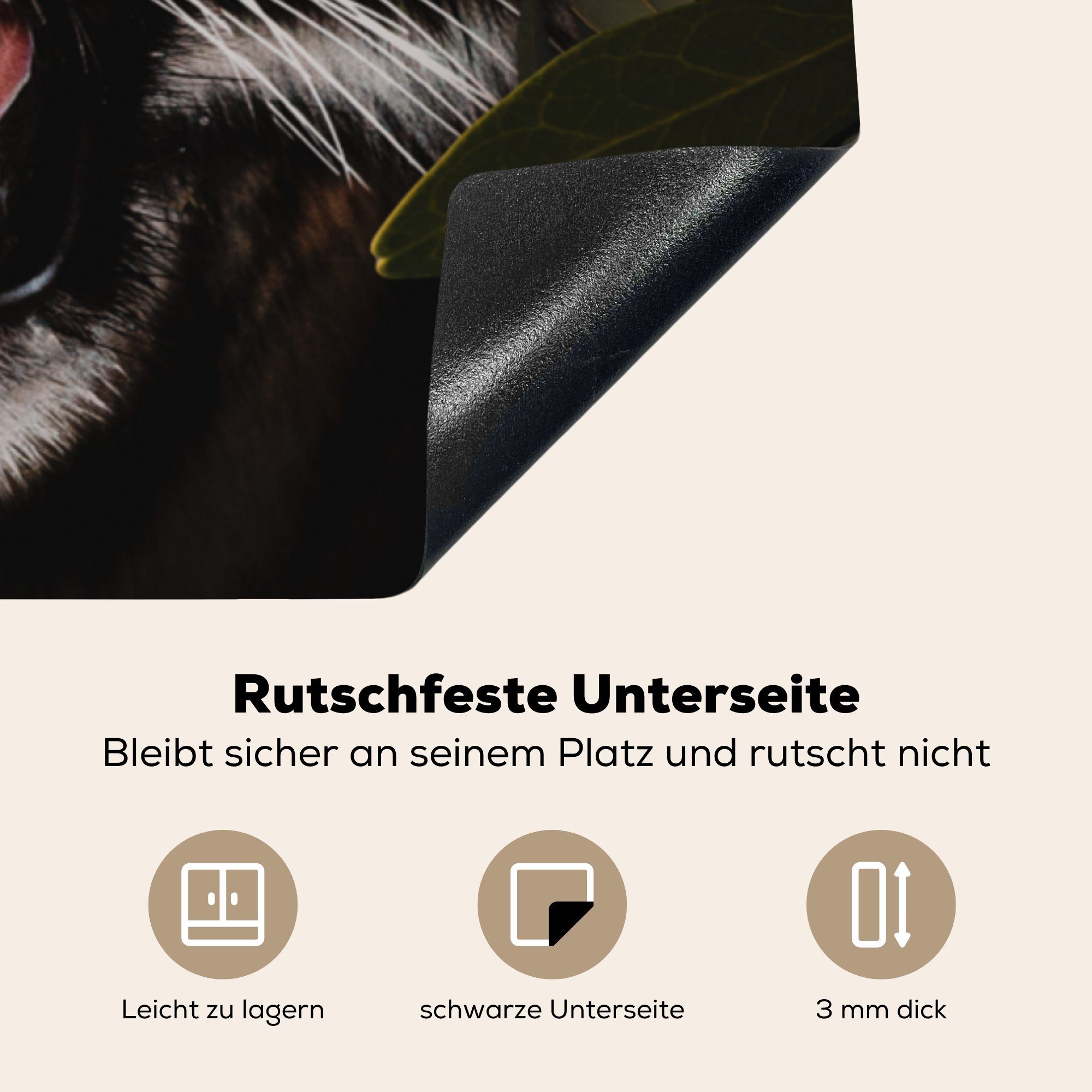 MuchoWow Herdblende-/Abdeckplatte Tiger - Dschungel für tlg), 78x78 (1 Vinyl, Blätter, Ceranfeldabdeckung, küche cm, - Arbeitsplatte