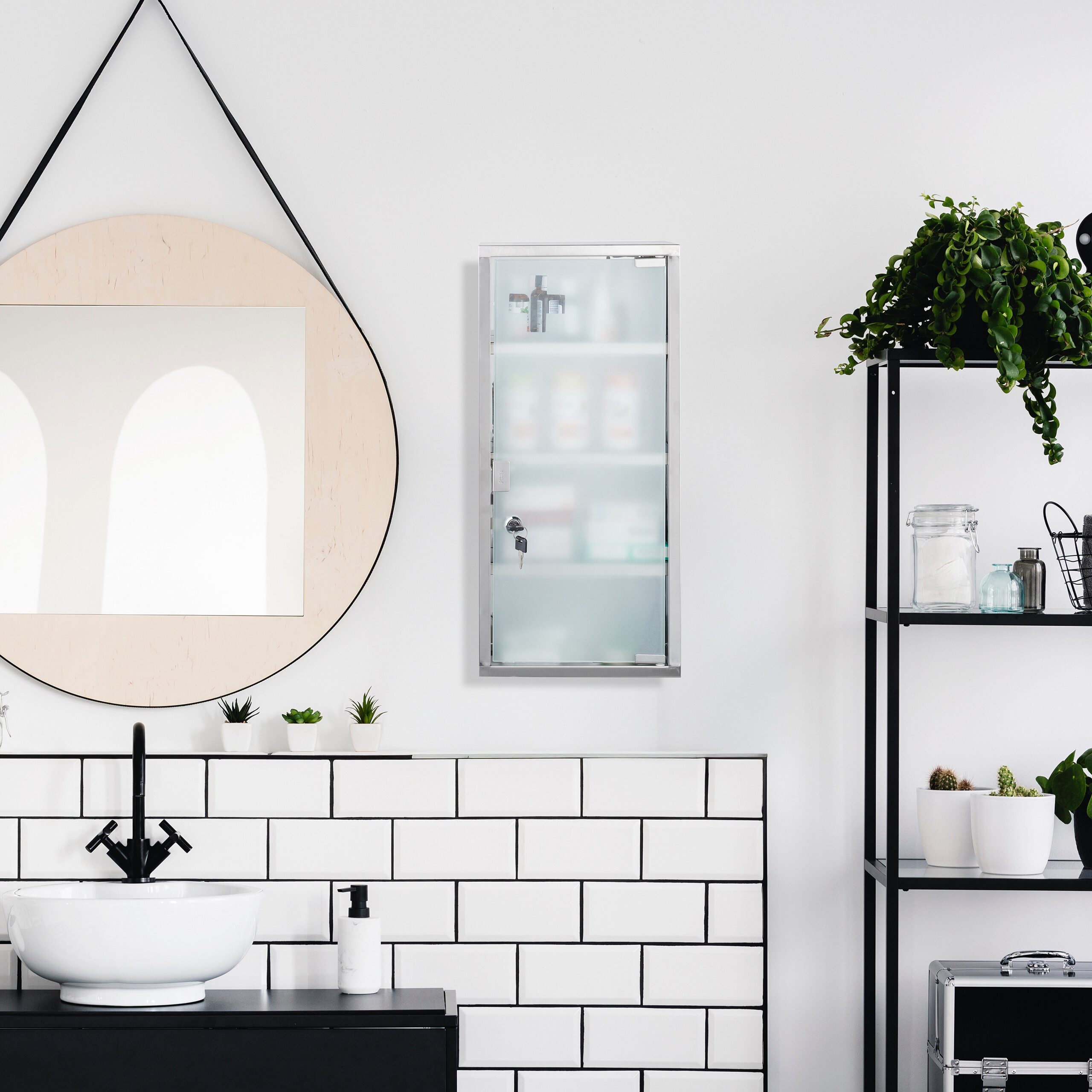 relaxdays Medizinschrank mit Glastür