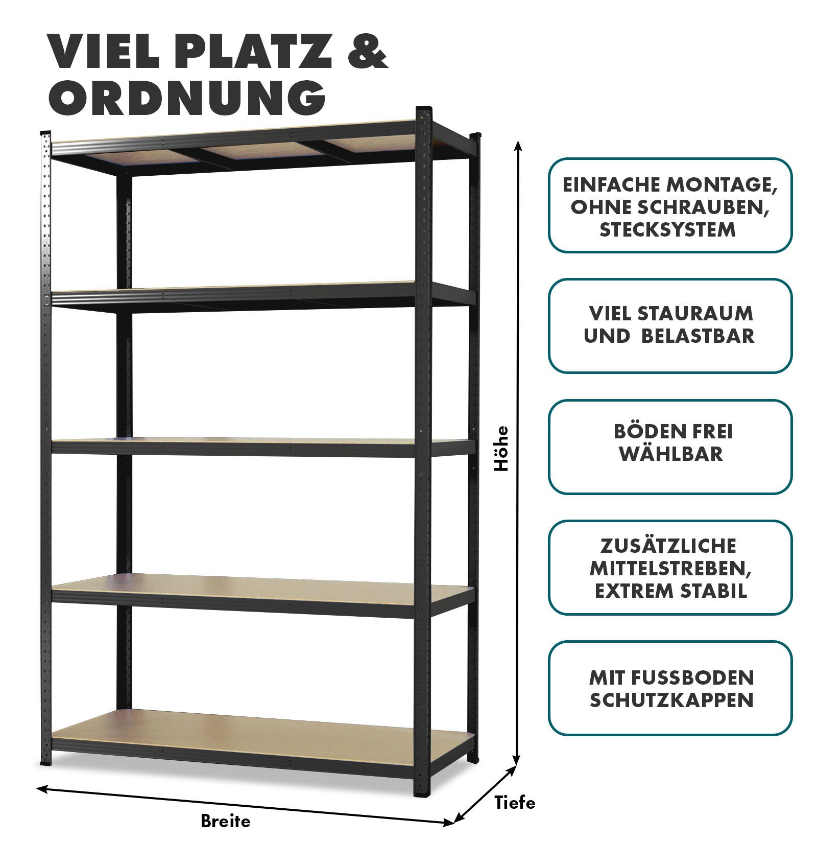 Karat Schwerlastregal Lakota aus Stahl, Belastbar bis 875kg, Aufbau ohne We günstig online kaufen