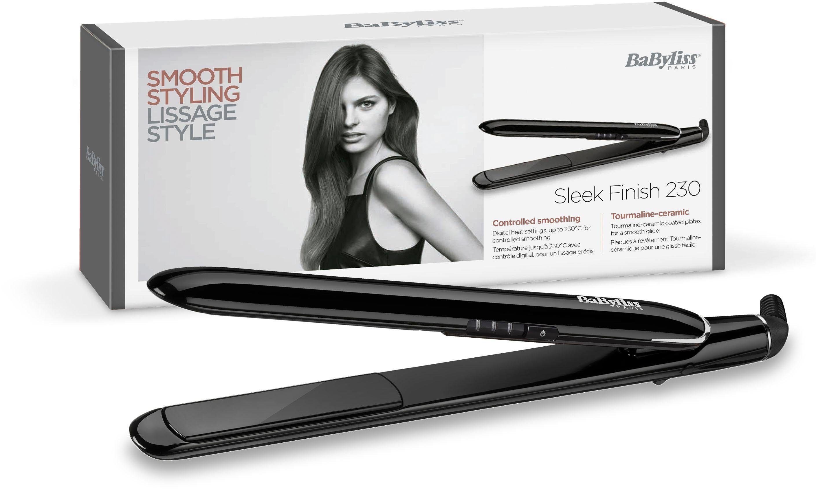 BaByliss Glätteisen Sleek Keramik-Turmalin-Beschichtung 230 Finish ST255E