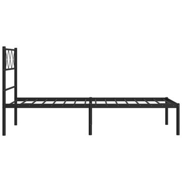 vidaXL Bett Bettgestell mit Kopfteil Metall Schwarz 75x190 cm