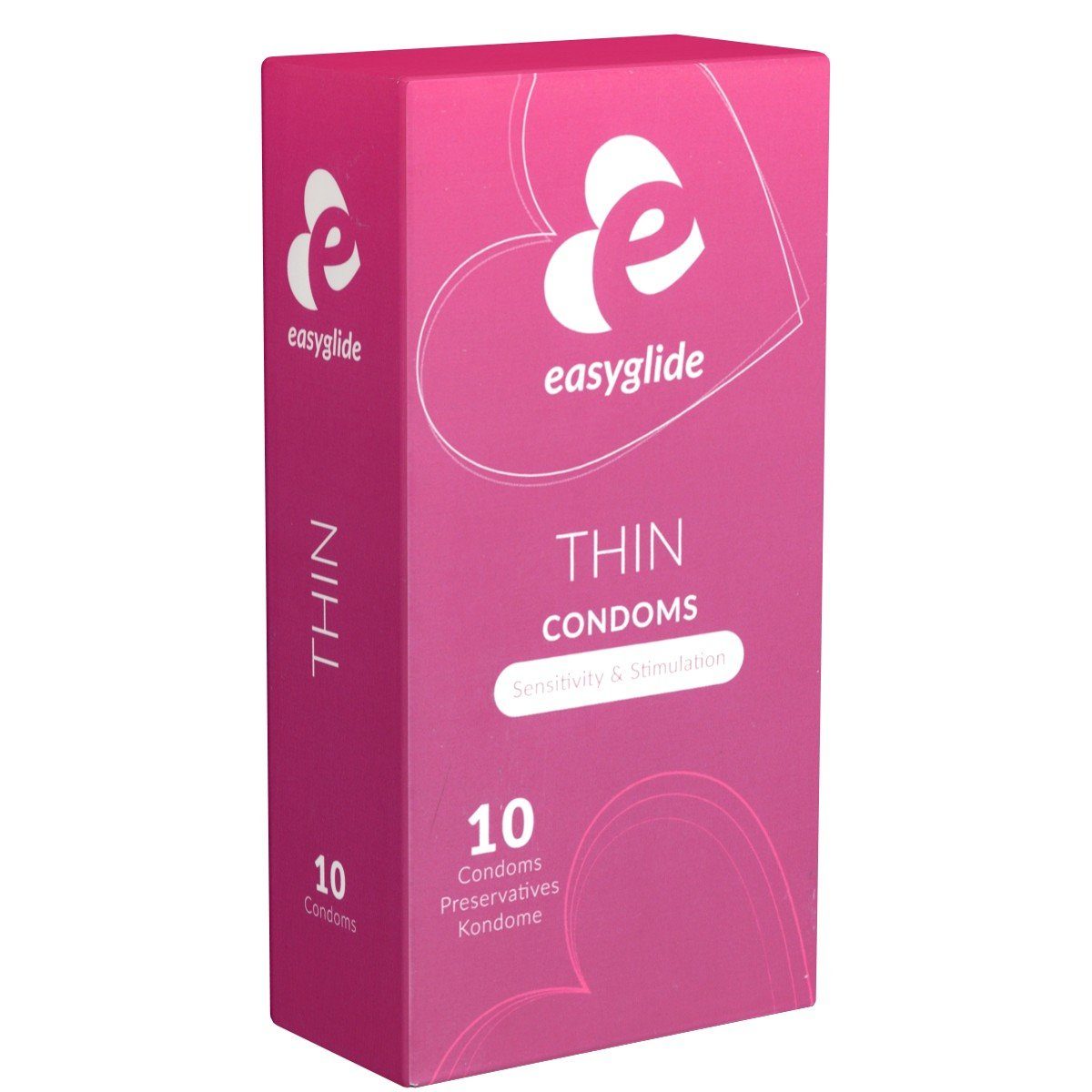 EasyGlide Kondome Thin Packung mit, 10 St., gefühlsechte Kondome für natürliche Empfindungen, dünne Kondome für mehr Gefühl