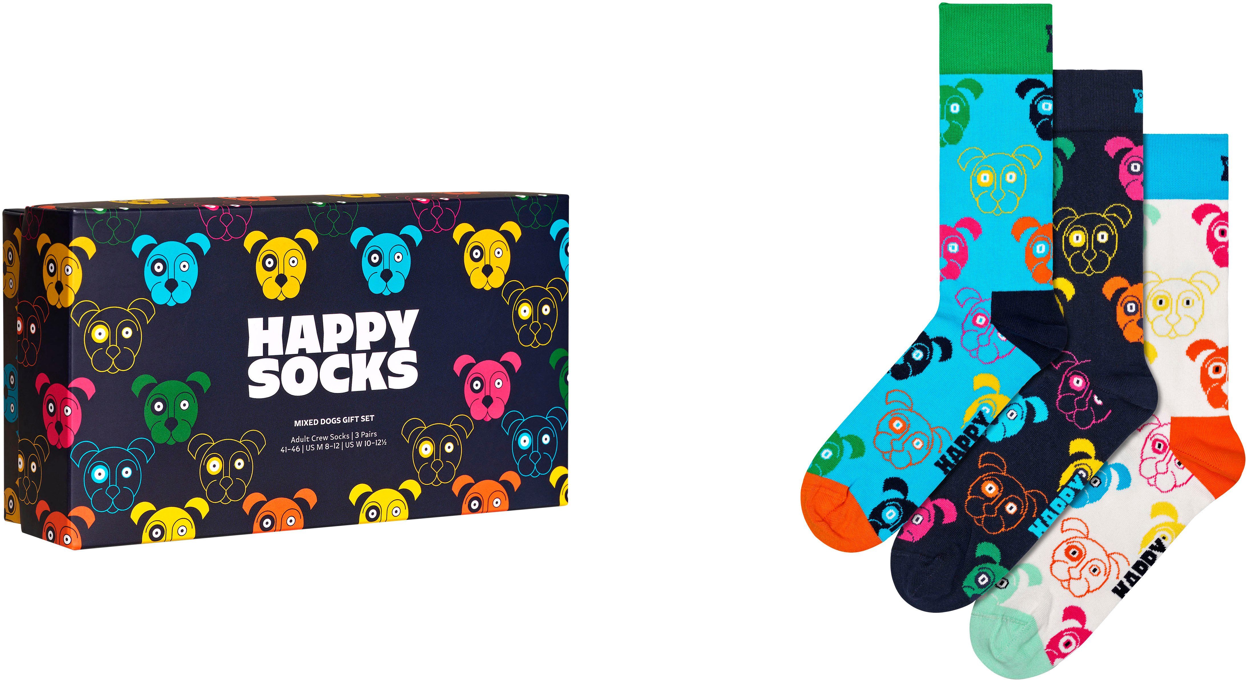 Happy Socks Gift 3-Pack Hunde-Motiv Socks (Packung) Dog Mixed Set Mixed Dog Socken 2