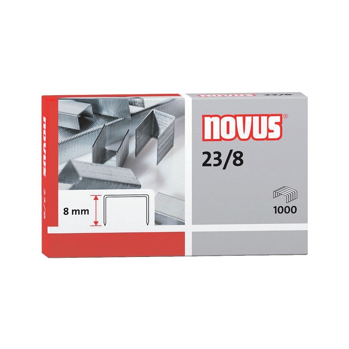 NOVUS Heftklammer 23/8, 1.000 Stück/Pack, Heftleistung 40 Blatt