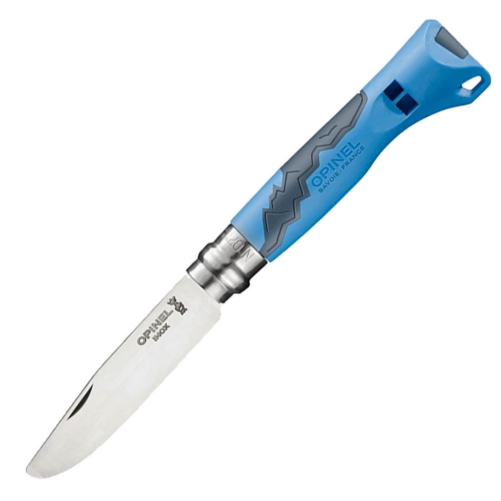 Opinel Taschenmesser No 07 Outdoor Junior Messer mit Signalpfeife - Blau Schnitzmesser