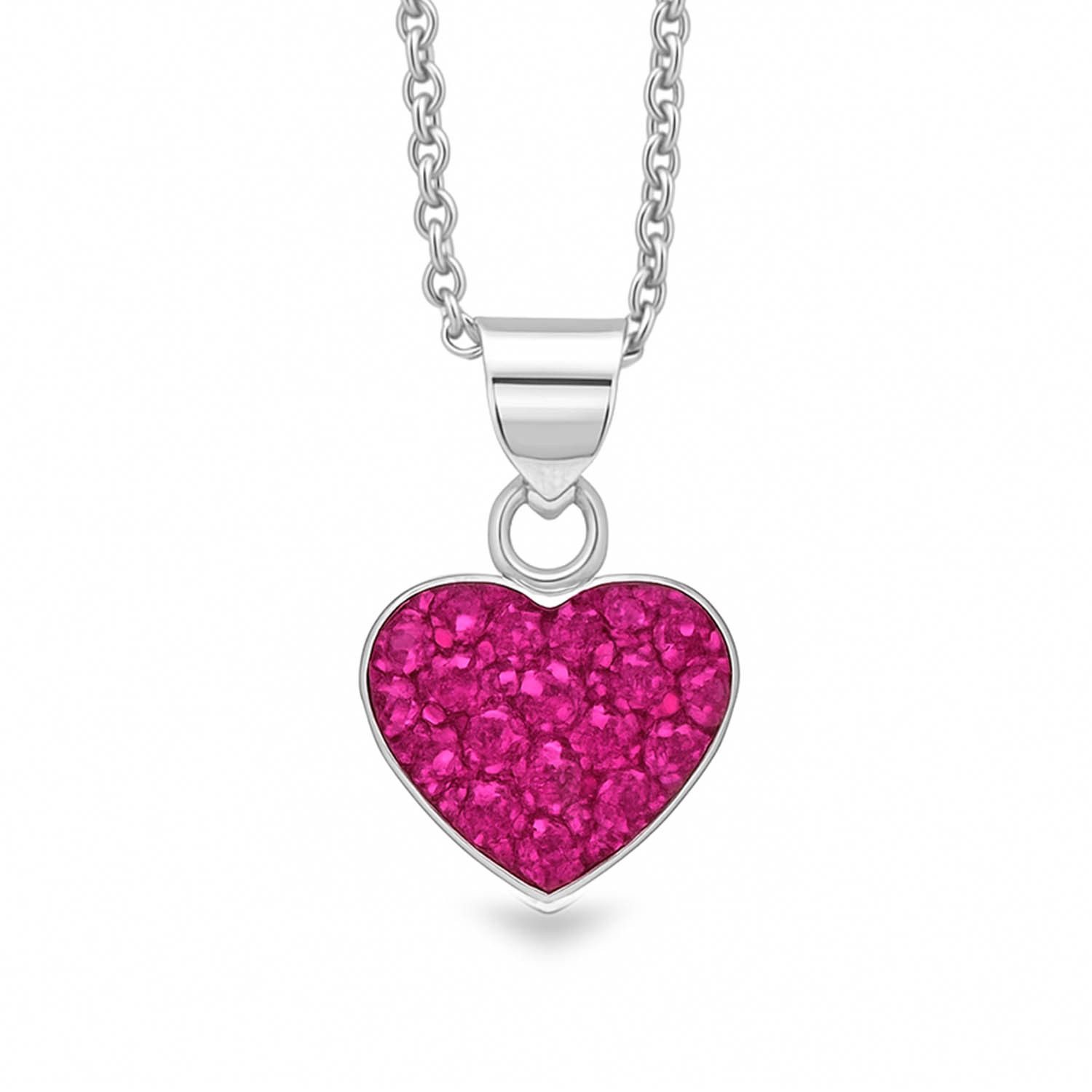 Kette mit Anhänger Herz Halskette 925 Silber mit Preciosa Kristallen 40+5 cm