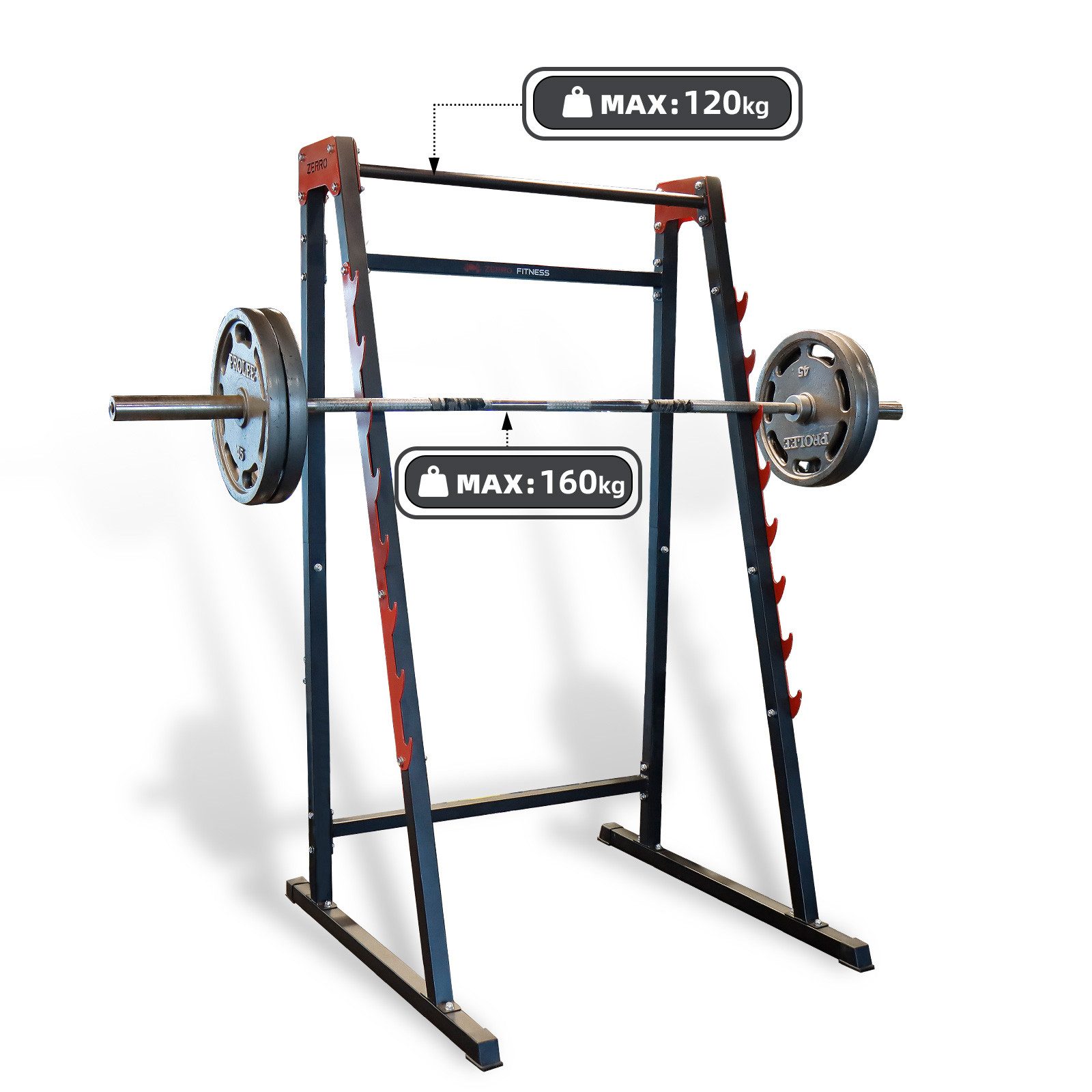 CCLIFE Trainingsstation Squat Rack Langhantelständer Kniebeugenständer 8-Stufen bis 160kg