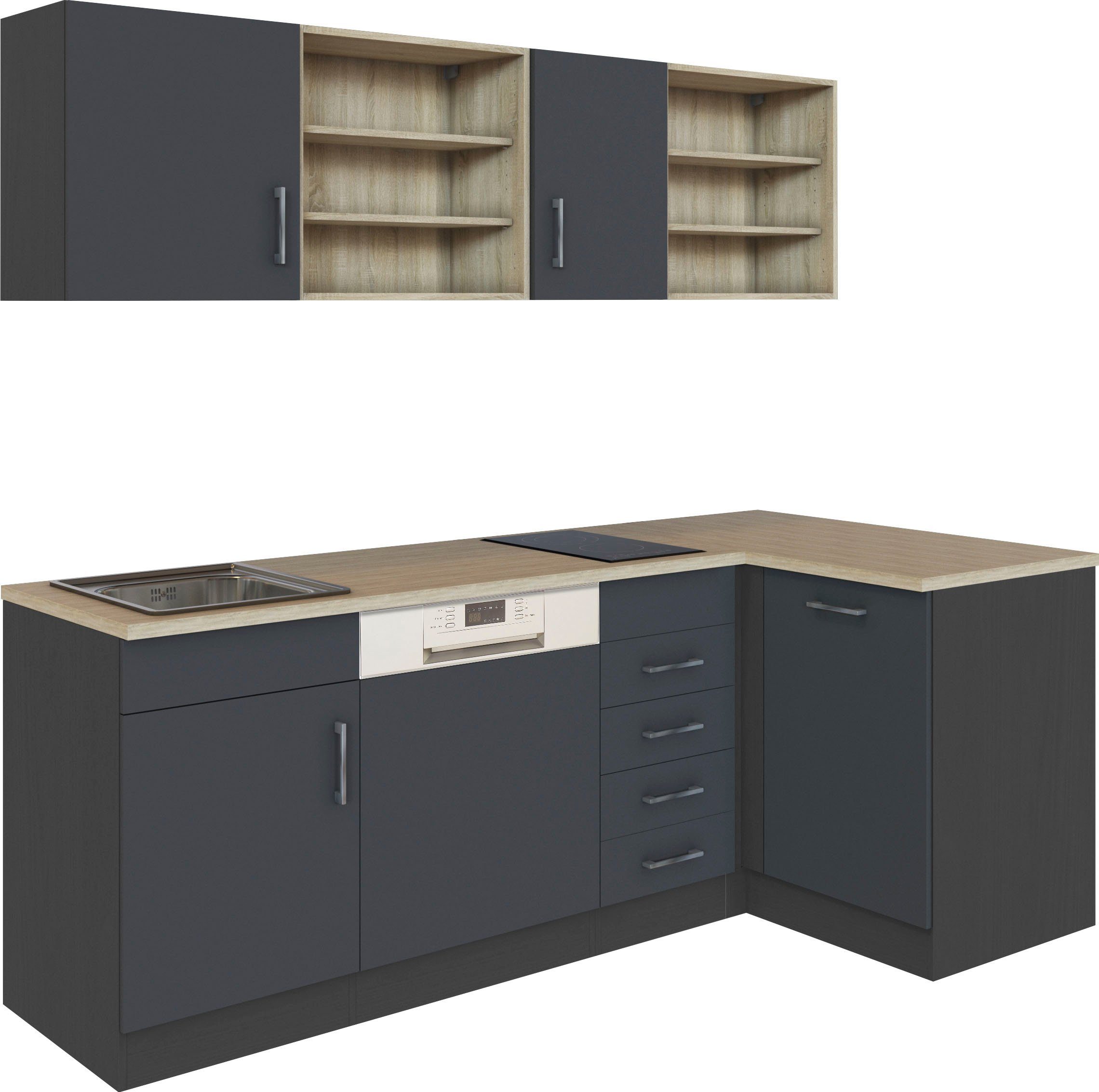 KOCHSTATION Küche KS-Mali, Stellbreite 210/110 cm, mit E-Geräten günstig online kaufen