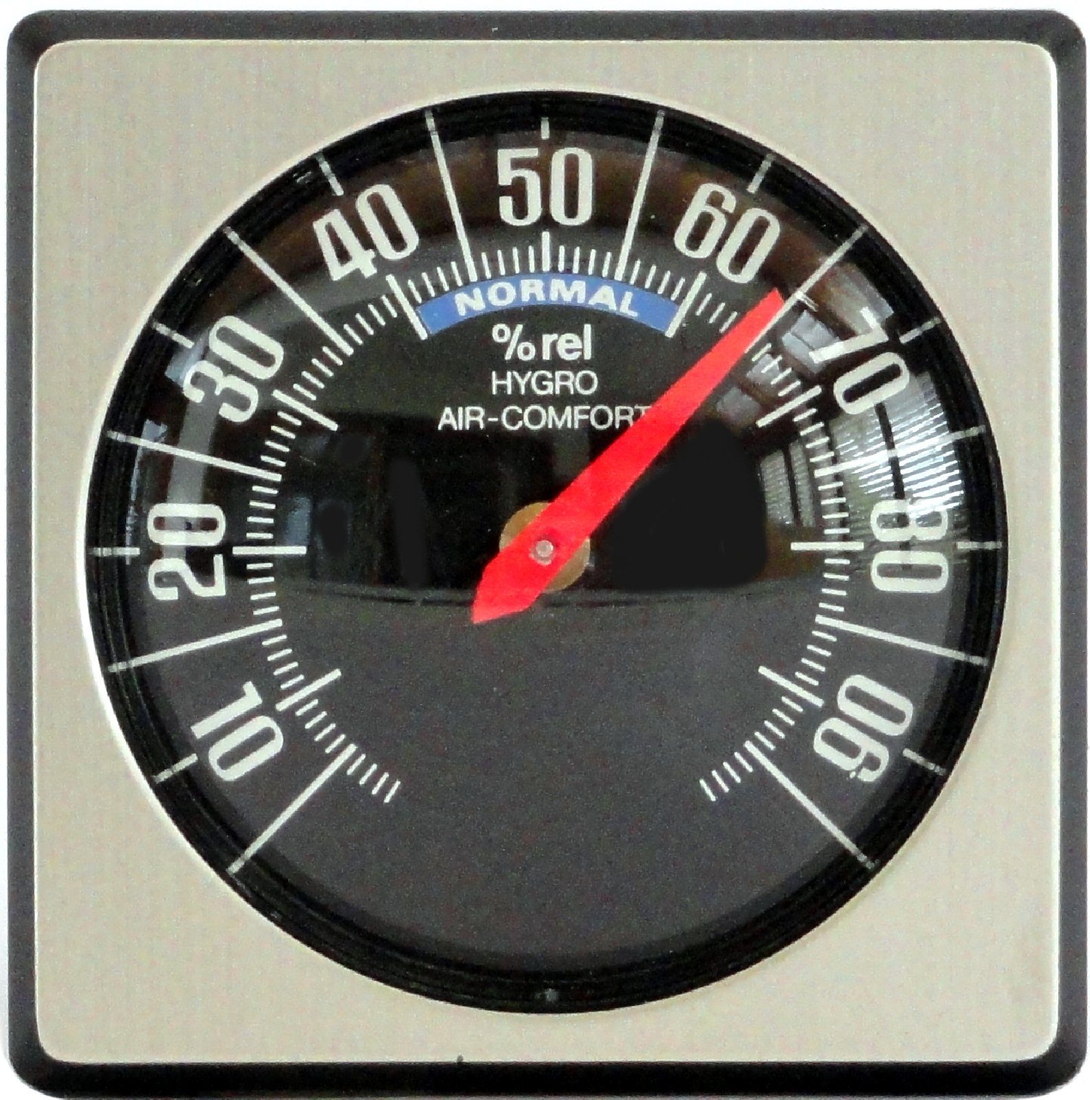 HR Autocomfort Hygrometer Historisches silbergraues Bimetall Hygrometer justierbar 45 x 45 mm selbstklebend