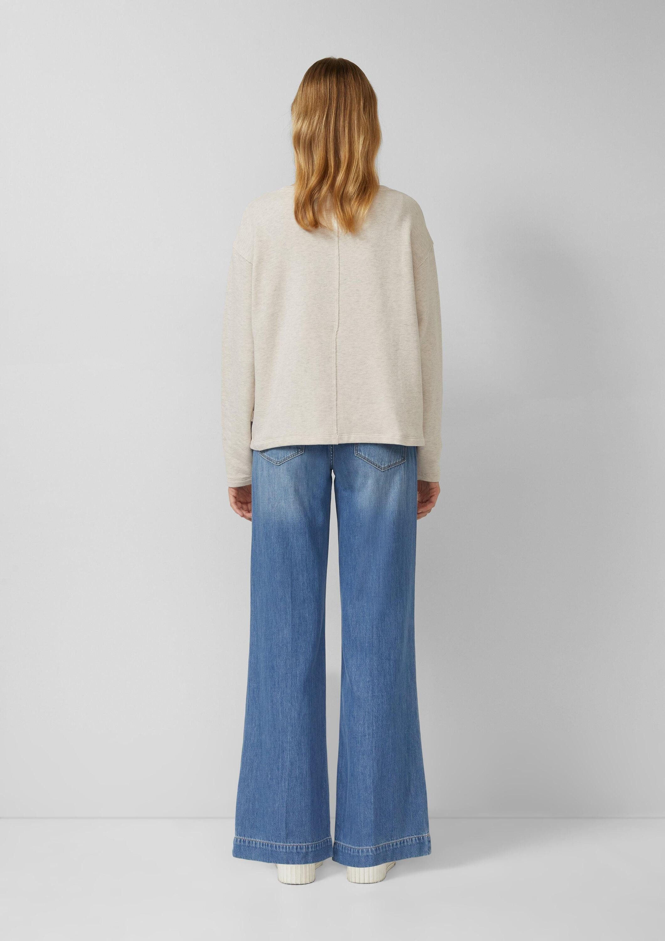 s.Oliver Sweatshirt Sweatshirt Verkürztes Sweatshirt mit Naht-Details