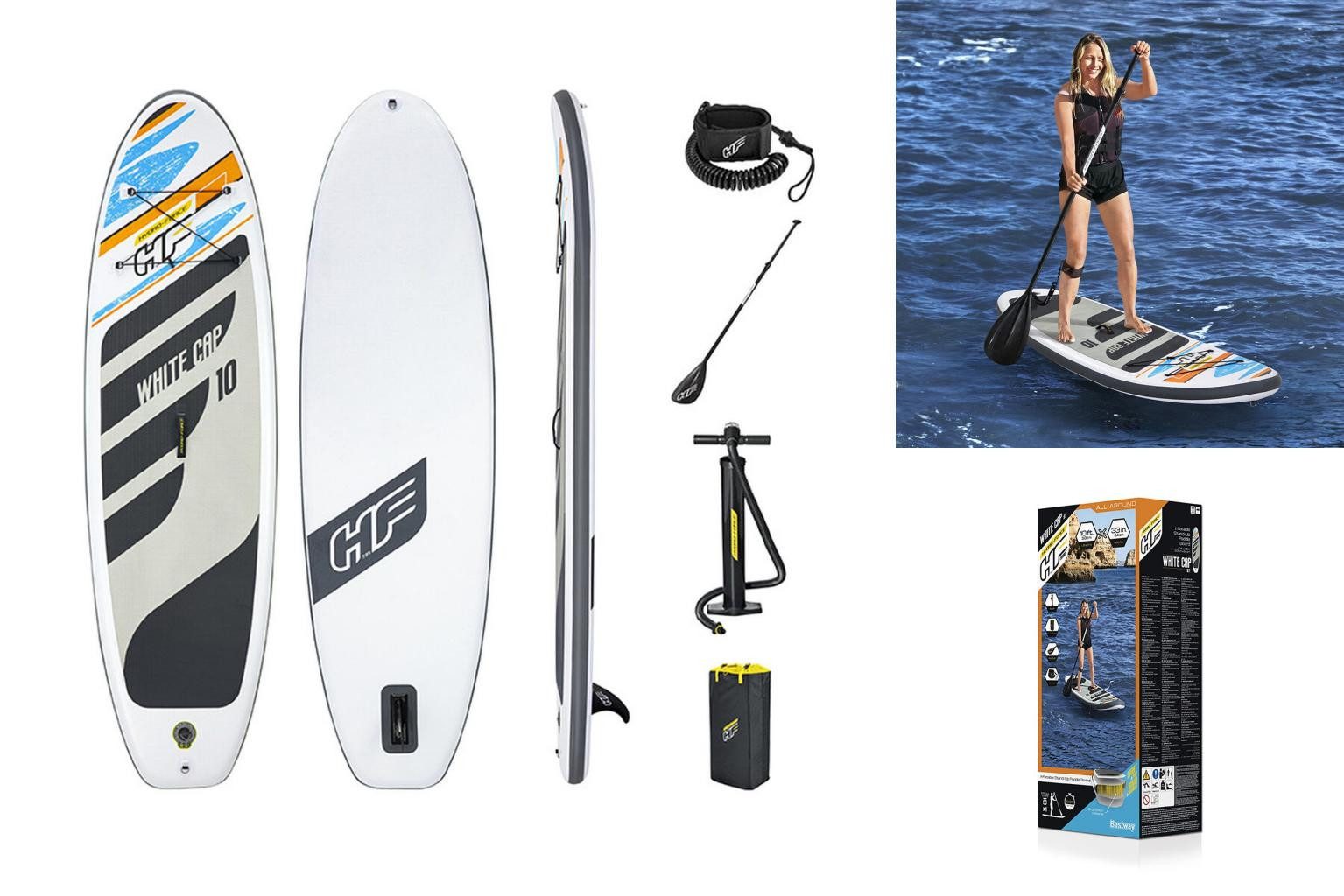 Schlauchboot Aufblasbares Paddel-Board mit Zubehör Bestway Hydro-Force Weiß 305 x 8