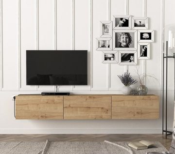 moebel17 TV-Regal TV Lowboard Hängend Damla Eiche Saphir, modernes TV Lowboard in Eiche Saphir mit 3 Türen