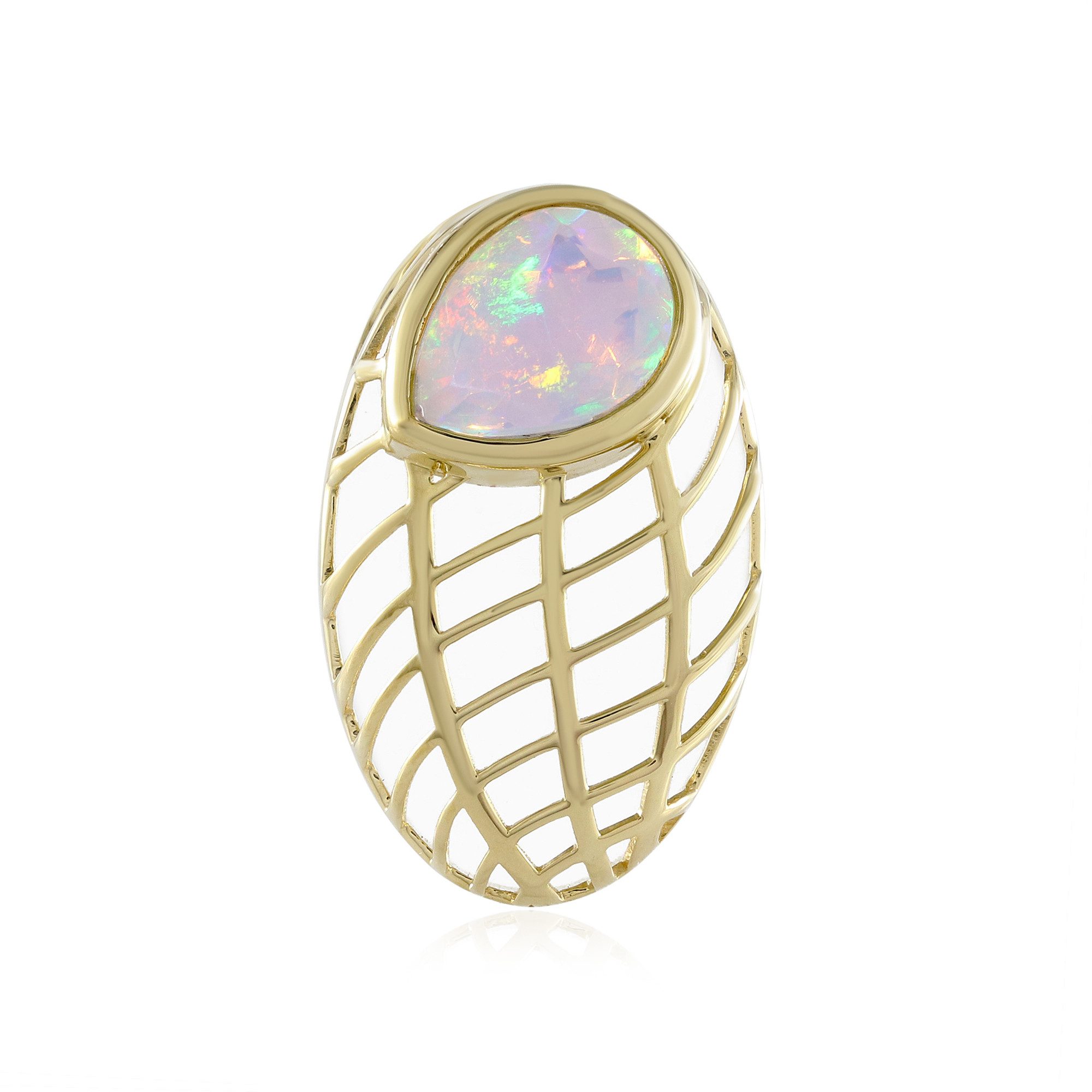 Cavill Kettenanhänger Welo-Opal Anhänger 0,95 ct Tropfen 9K Gelbgold elegant modern (1-tlg)