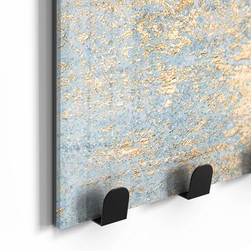 DEQORI Kleiderhaken 'Wand mit Gold-Struktur', Glas Garderobe Paneel magnetisch beschreibbar