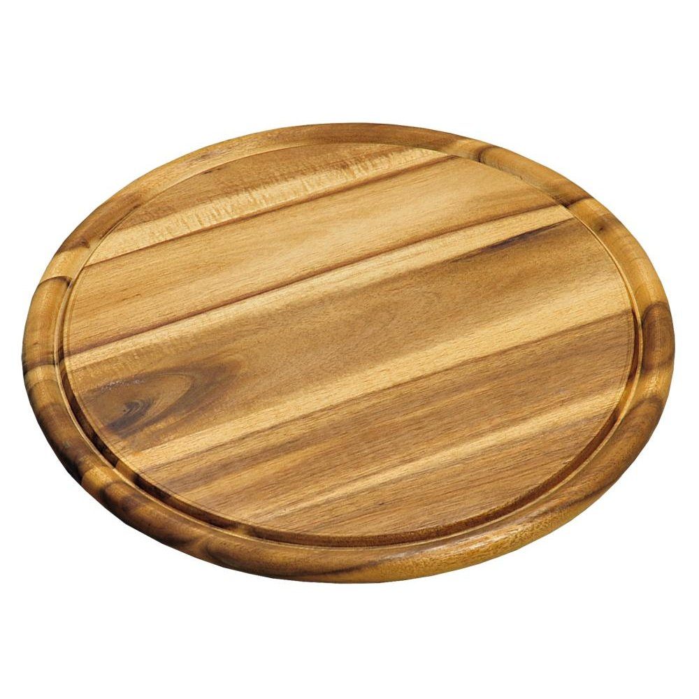 Kesper Schneidebrett Fleischteller mit Saftrille, Akazienholz Ø 30 cm, Ø 30 cm
