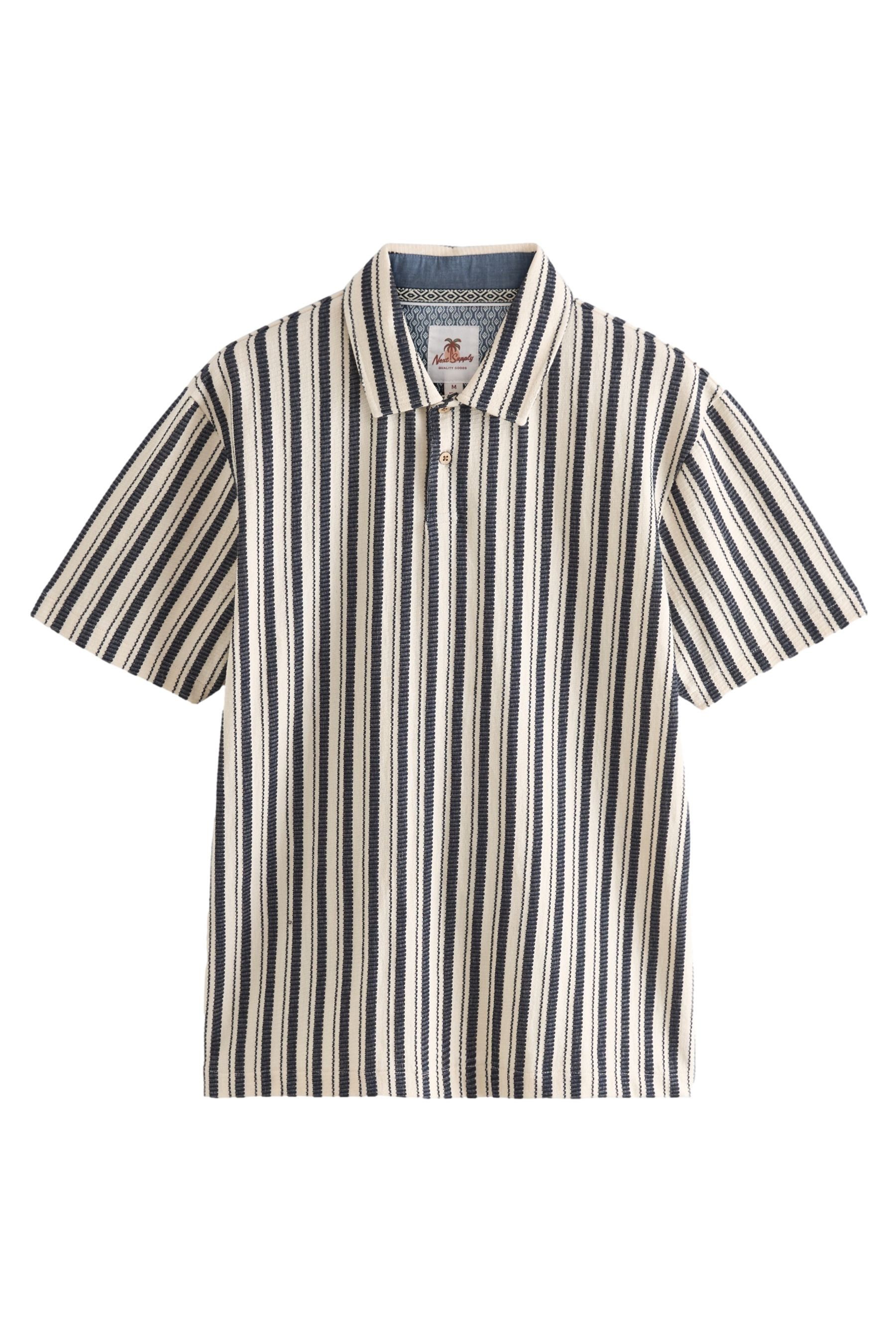 Next Poloshirt Poloshirt mit 1/4-RV und vertikalen Streifen (1-tlg)