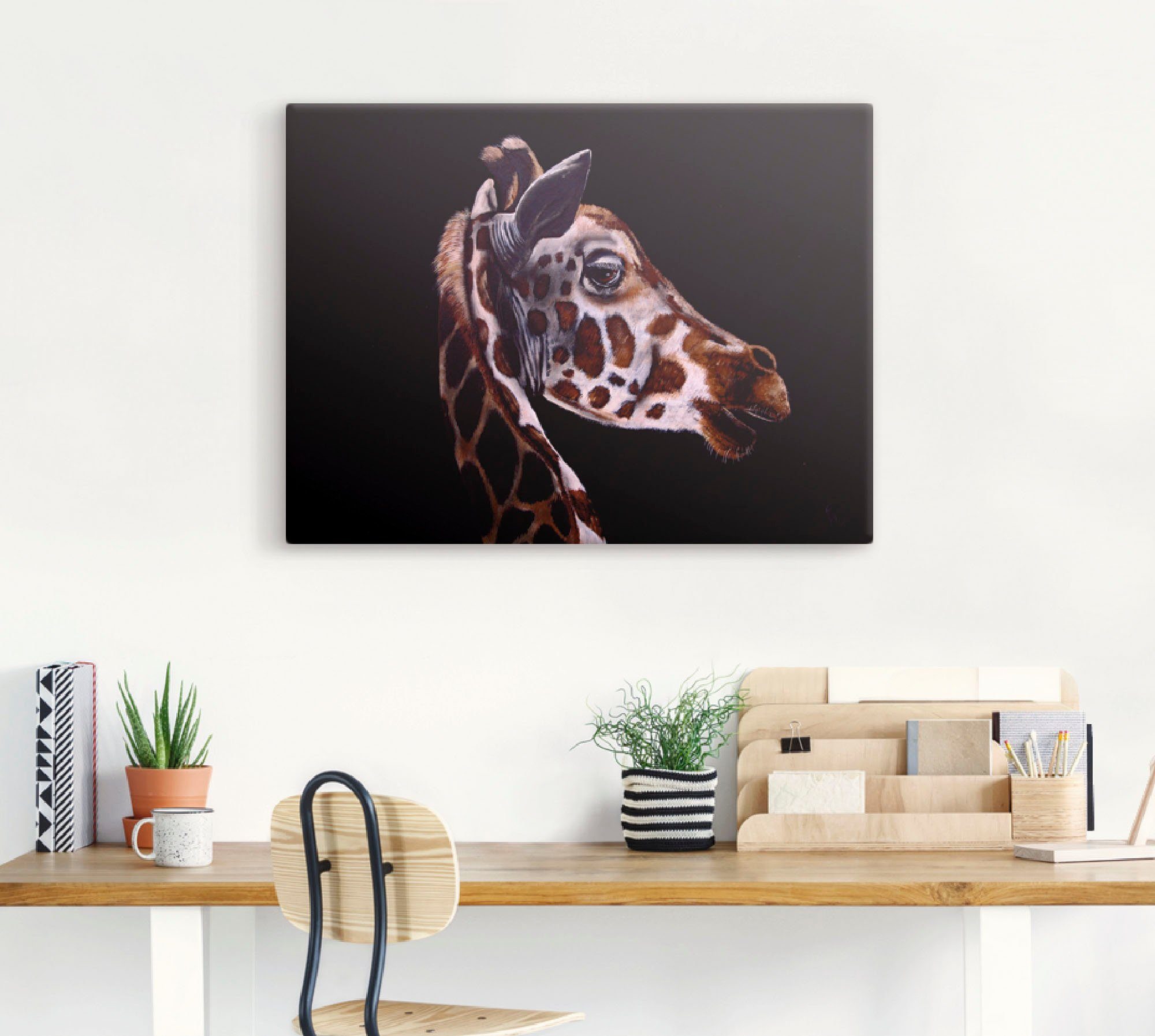 Artland Wandbild in St), (1 Poster Giraffe, oder Wandaufkleber versch. Alubild, Wildtiere Leinwandbild, als Größen