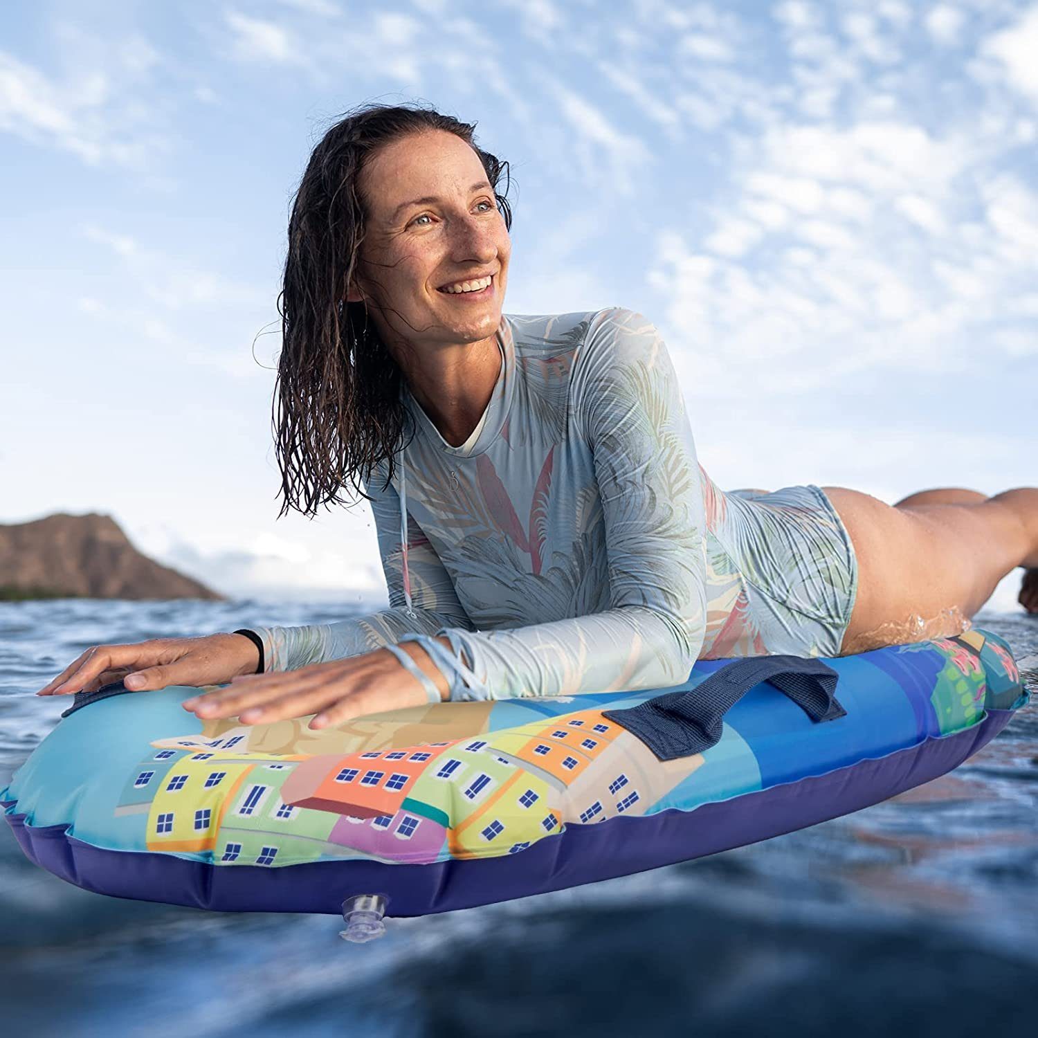 Schwimmhilfe KAHOO Inflatable Aufblasbares Schiff SUP-Board Bodyboard, 52x14x70cm,