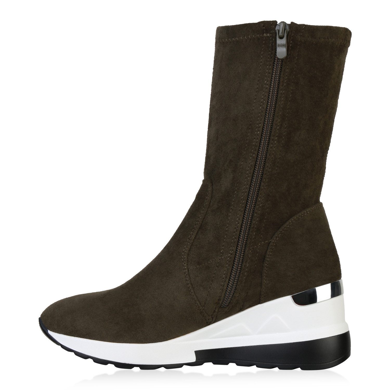 VAN HILL 835551 Pumps Damen Stiefel Leicht Gefüttert Keilstiefel Profil-Soh günstig online kaufen