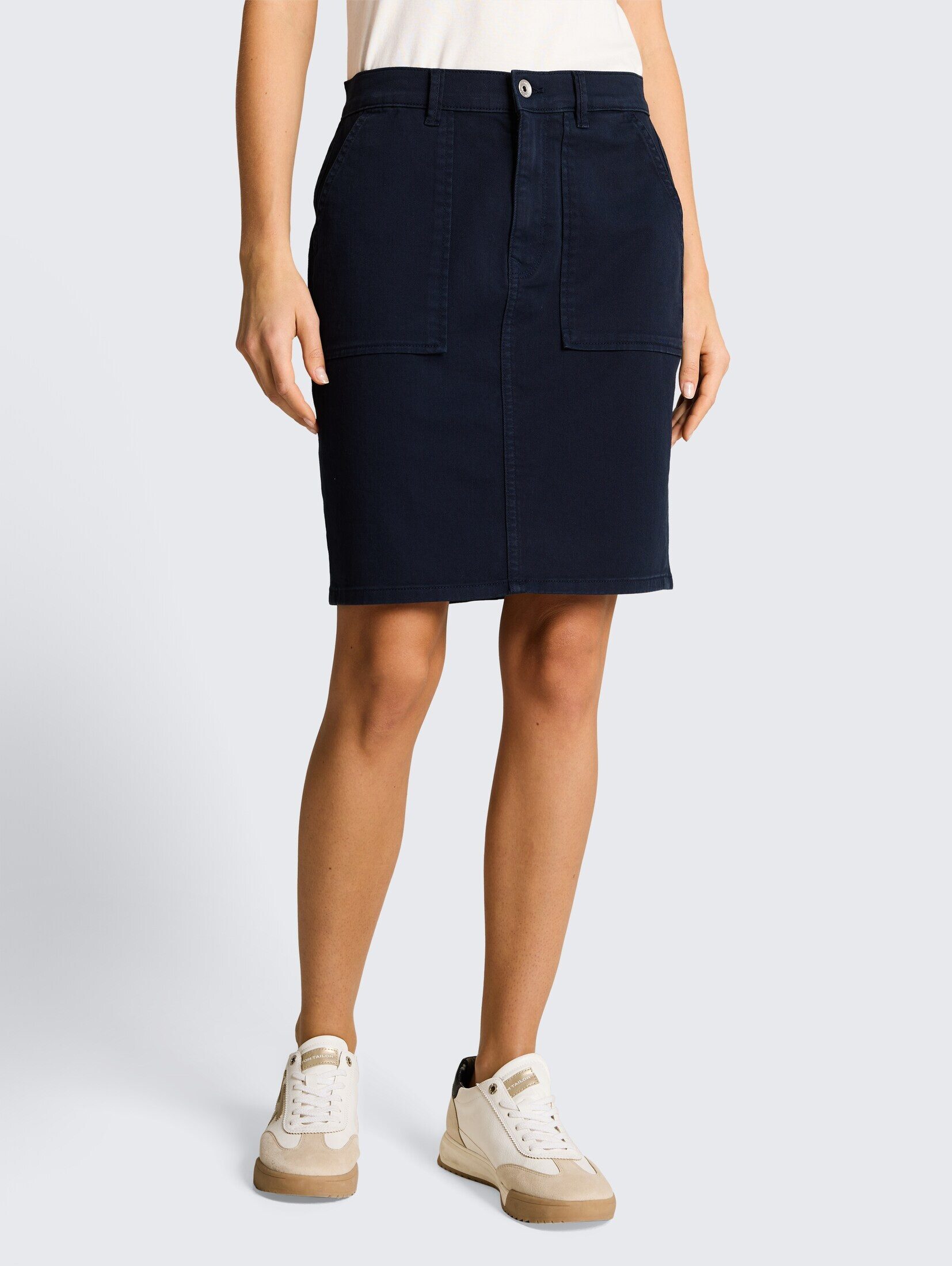 TOM TAILOR Sommerrock Röcke Jeansrock mit aufgesetzten Taschen