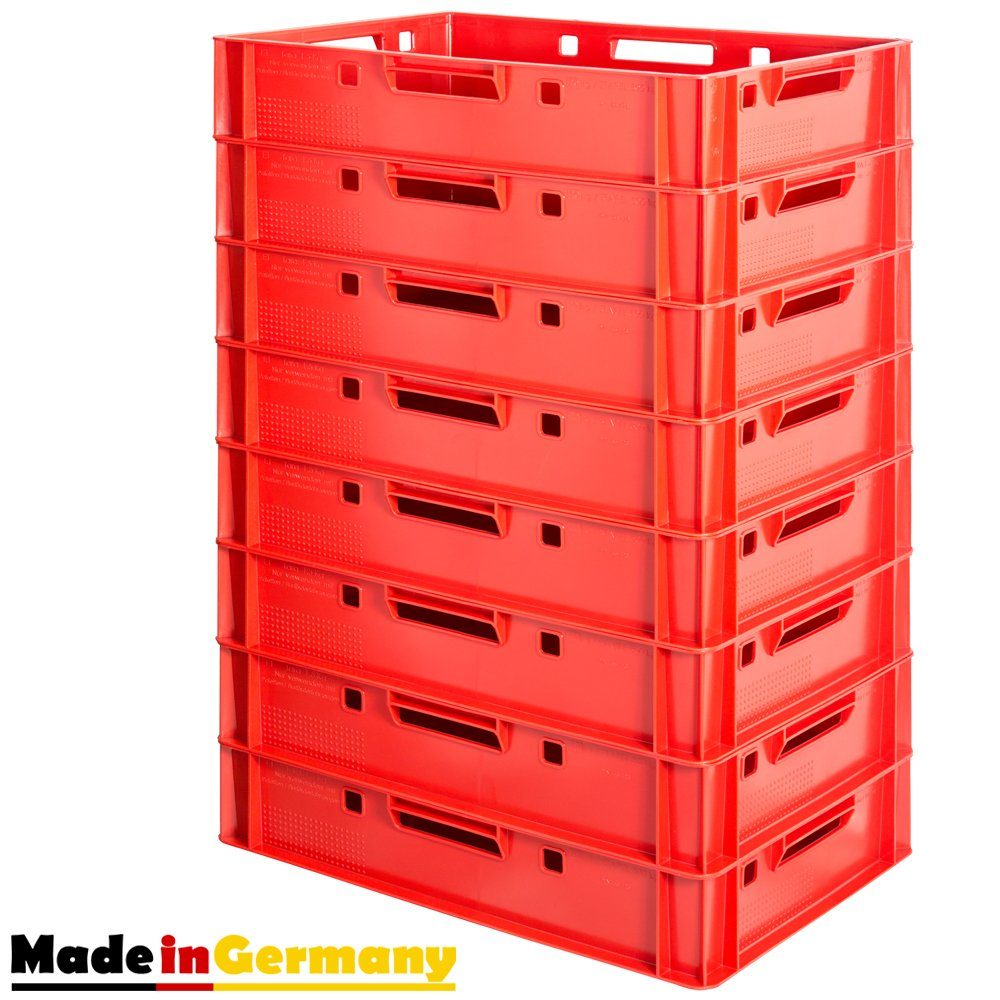 Kingpower Allzweckkiste 8x Fleischkiste Stapelkiste E1 Fleischerkiste Eurobox Metzgerkiste Rot