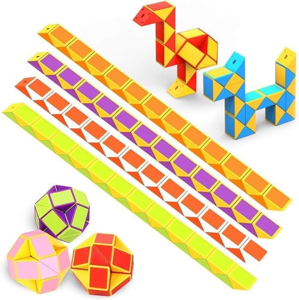 FELIXLEO 3D-Puzzle 6er Magische Schlange Blöcke zufällige Farben Mitgebsel, Puzzleteile