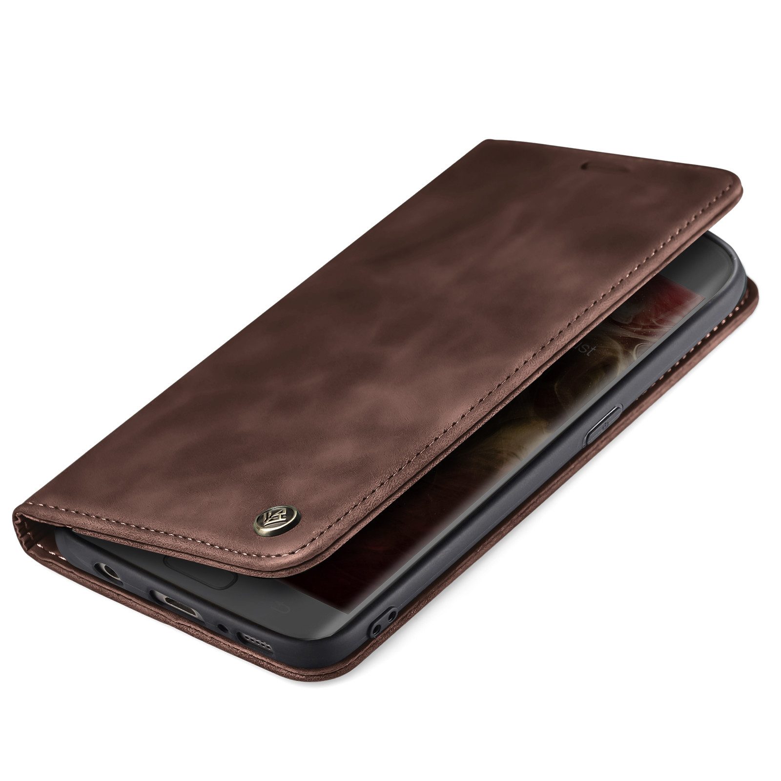 Tec-Expert Handyhülle Tasche Hülle für Samsung Galaxy S7 Edge 5.5 Zoll, 5.5, Cover Klapphülle Case mit Kartenfach Fliphülle aufstellbar