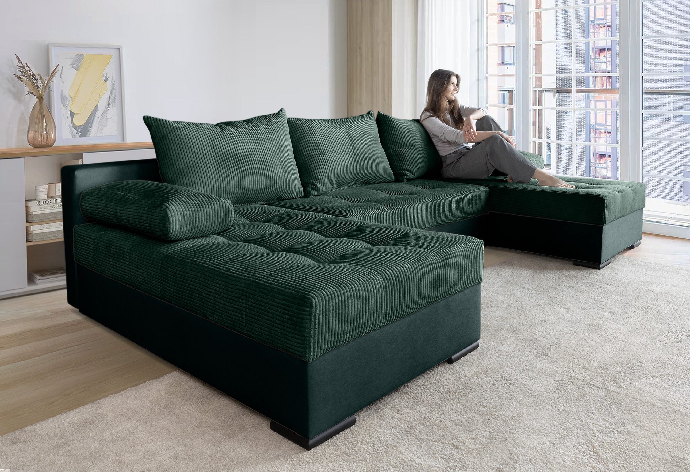 COLLECTION AB Wohnlandschaft "Josy, U-Form, Schlafsofa mit Bettkasten", (Co günstig online kaufen