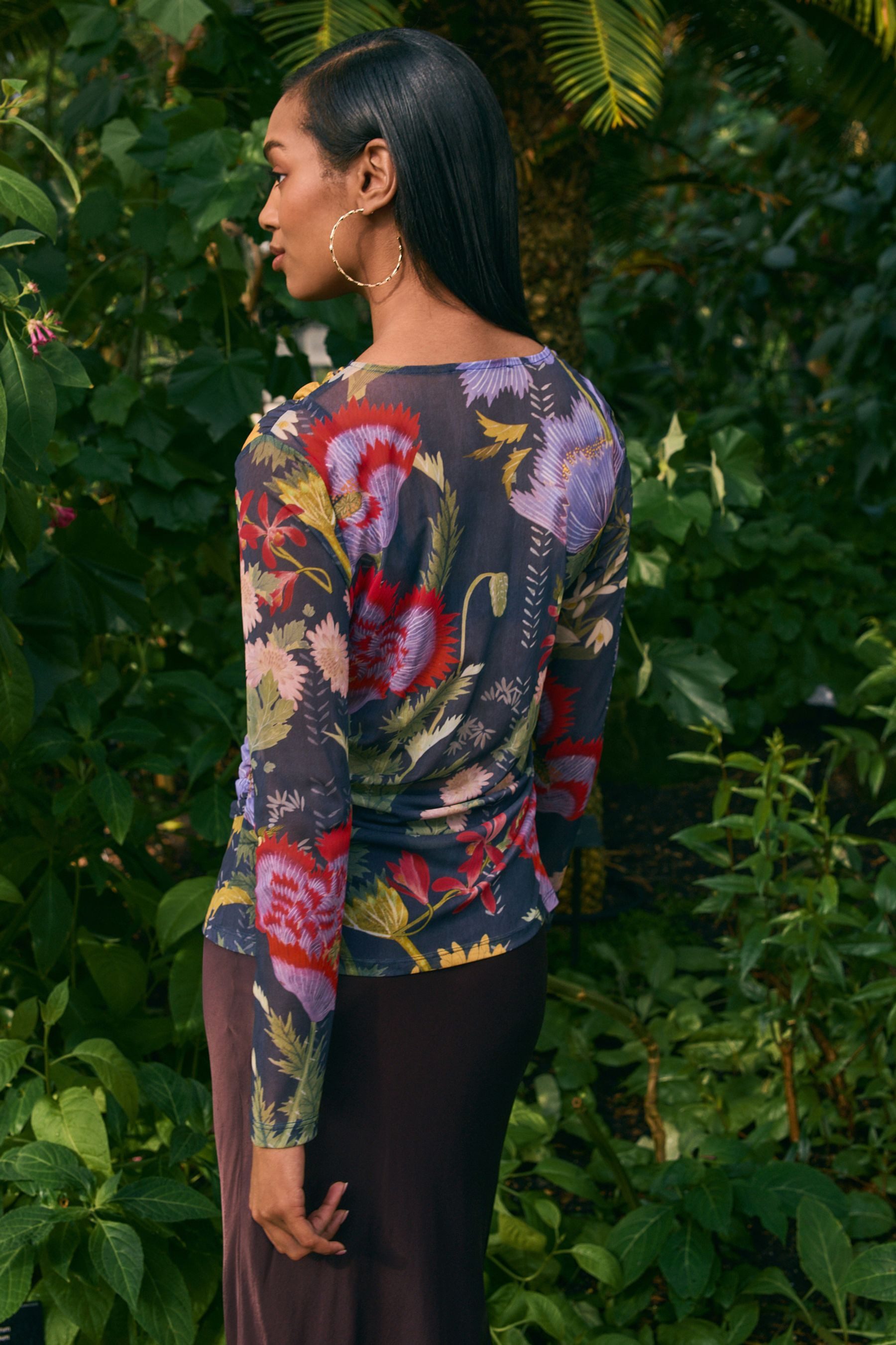 Next Langarmshirt Kew Collection gerafftes Langarmoberteil günstig online kaufen
