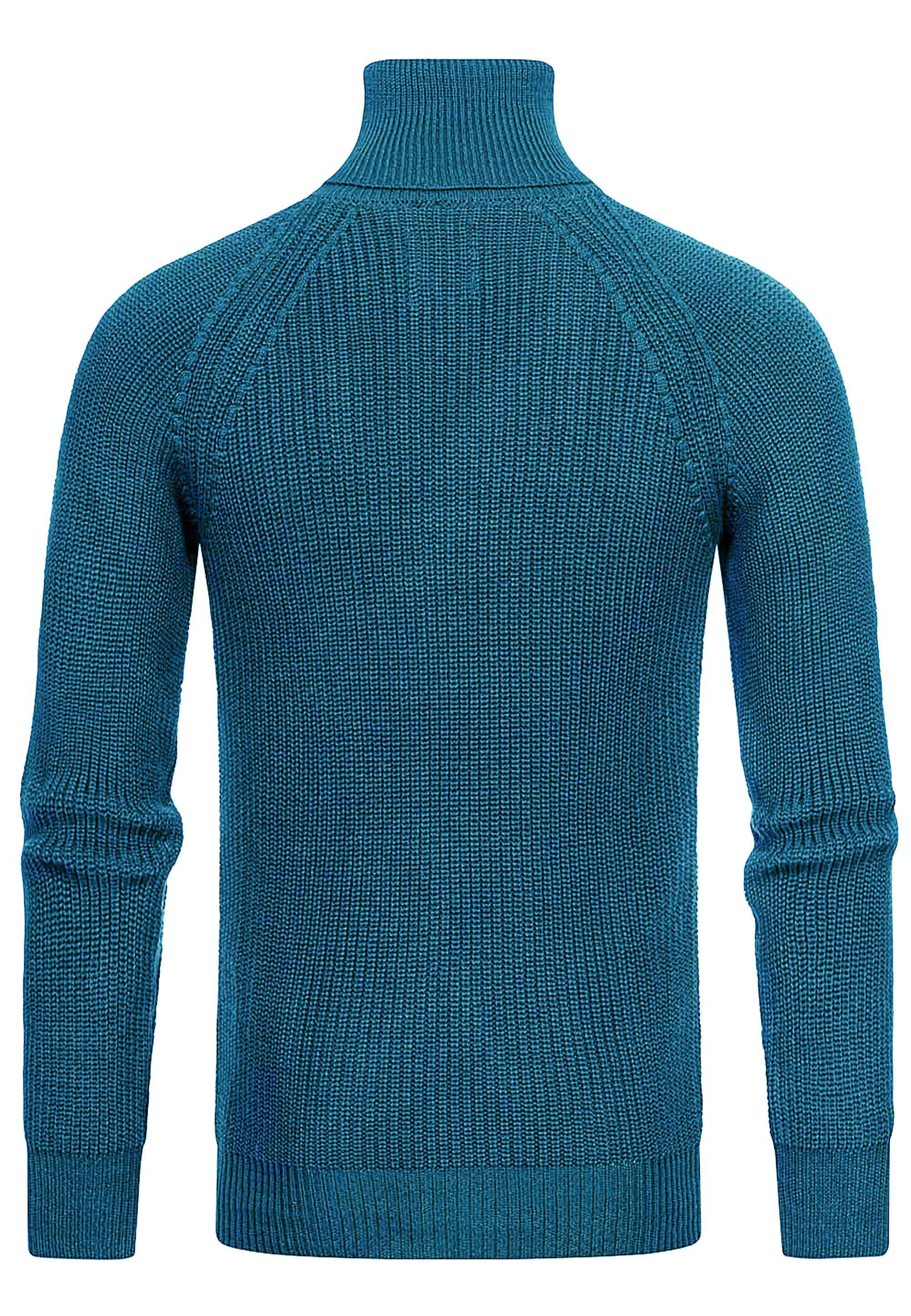 R-NEAL Rollkragenpullover Rollkragen Business Pullover Freizeit Grob-Strick Pulli Einfarbig