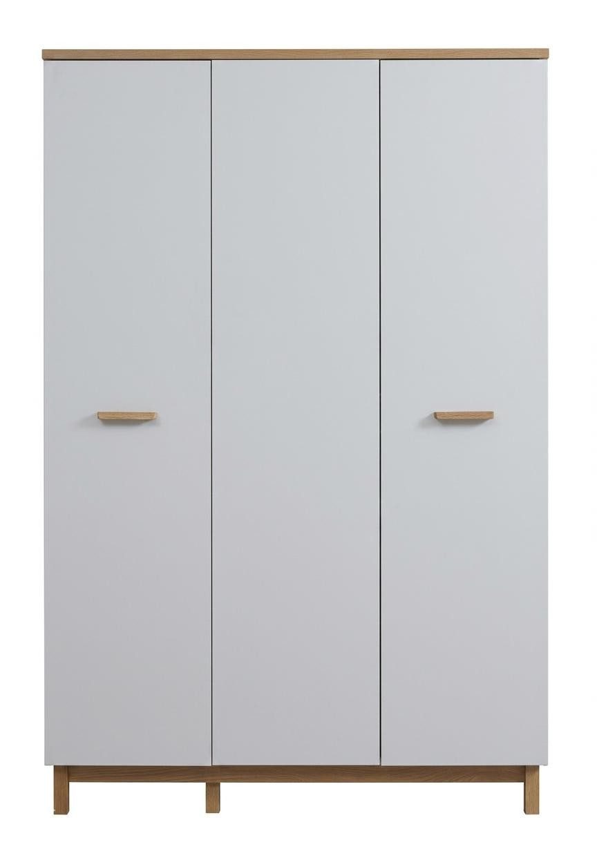 Xlmoebel Kleiderschrank Weißer 3-türiger Kleiderschrank aus Holz für modernes Schlafzimmer