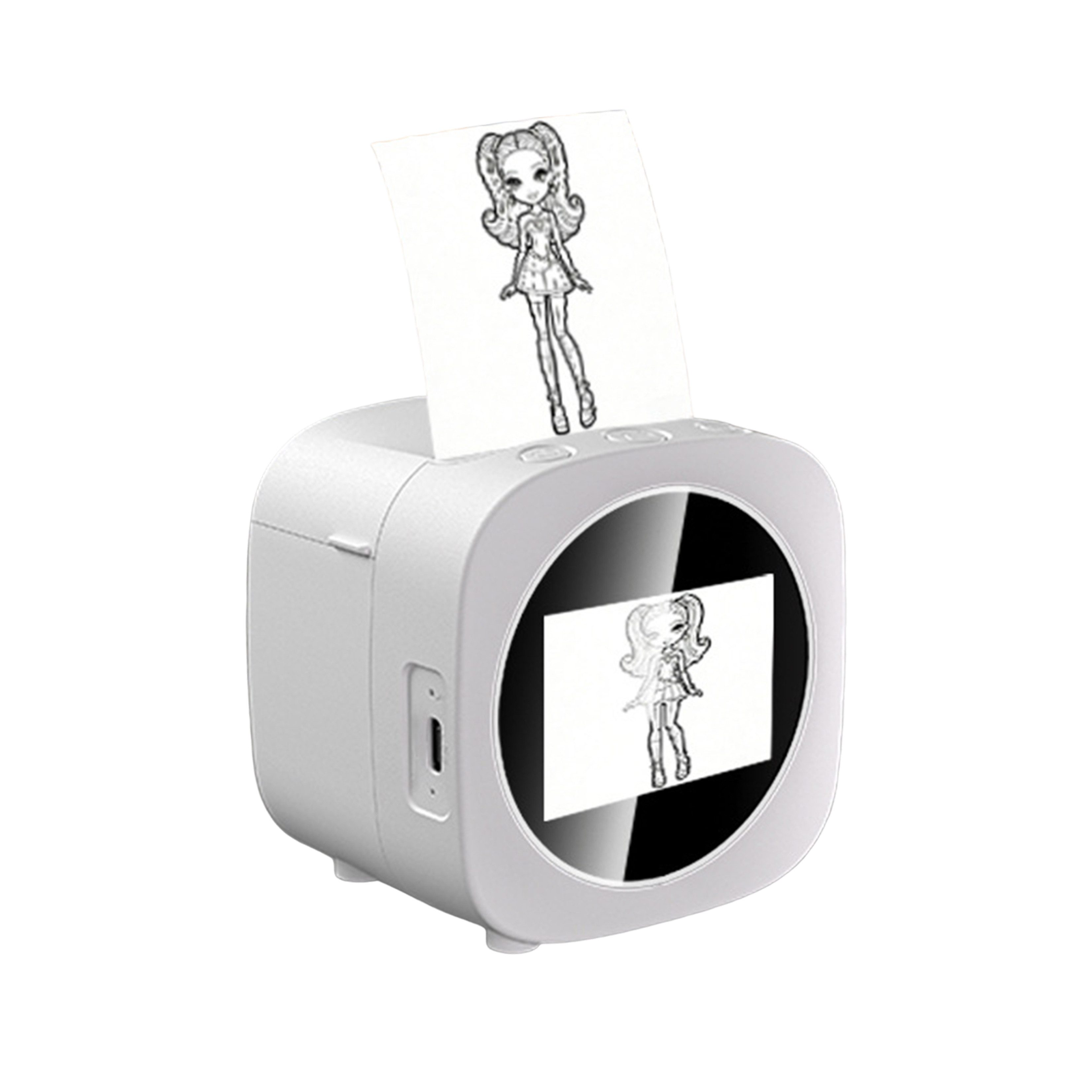 KINSI Kinder Mini Thermodrucker mit AI‑Sprachgenerierung Mini-Drucker, (2,4‑Zoll Augenschutz‑Bildschirm,6 Kunststile, Geschenk für Kinder)