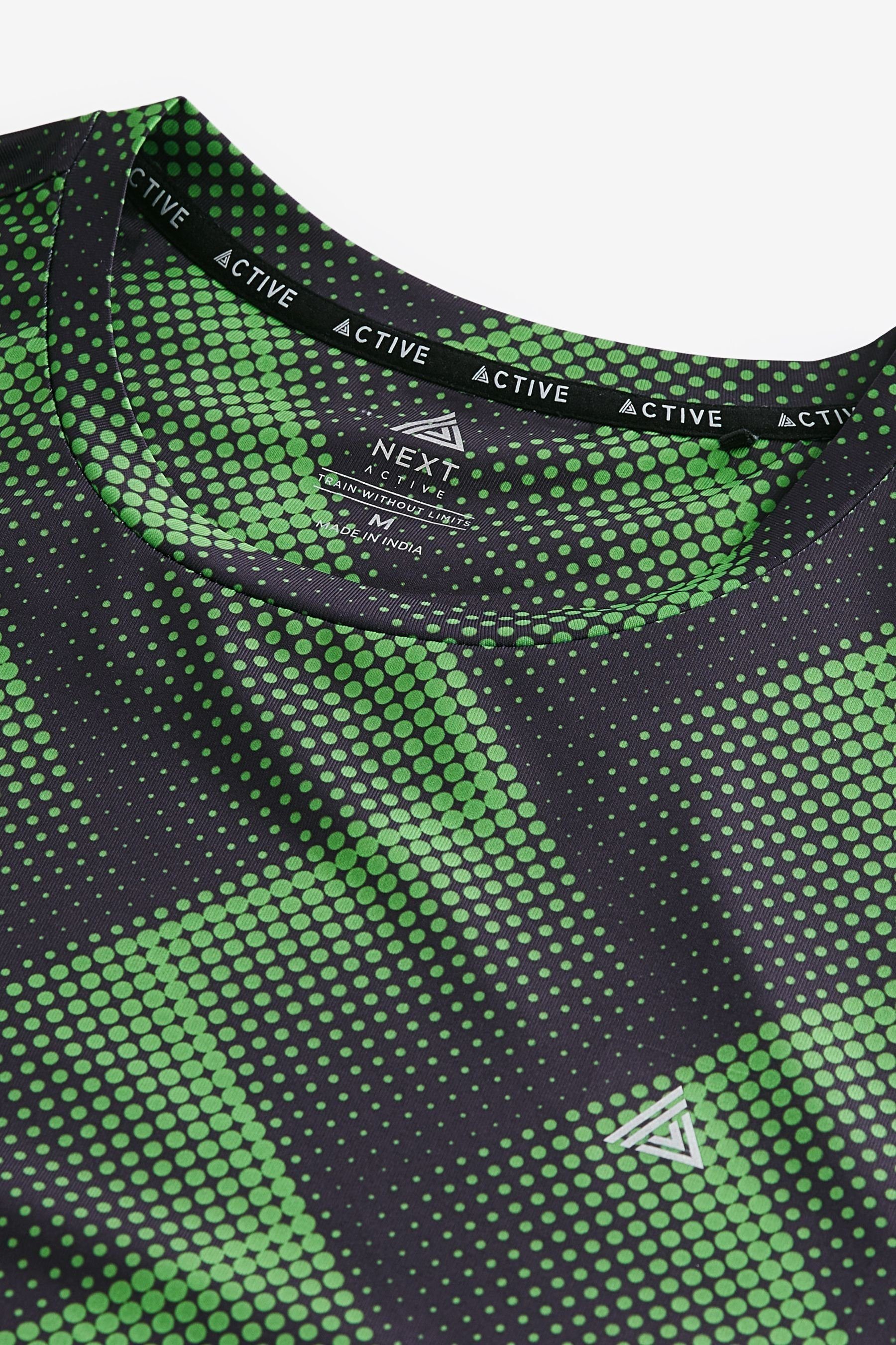 Next Trainingsshirt Sportshirt mit Aufdruck Black/Green (1-tlg)