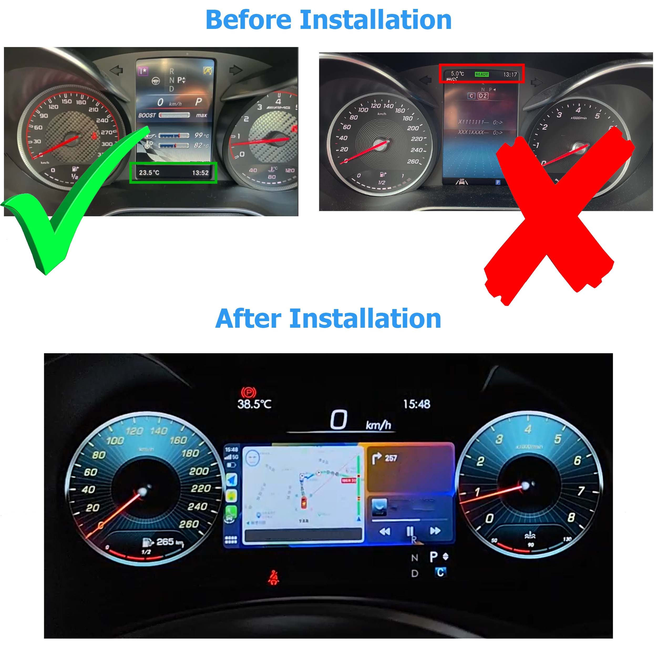 TAFFIO Tachometer Für Mercedes C / GLC W205 A205 X253 C253 Digital Tacho Kombiinstrument