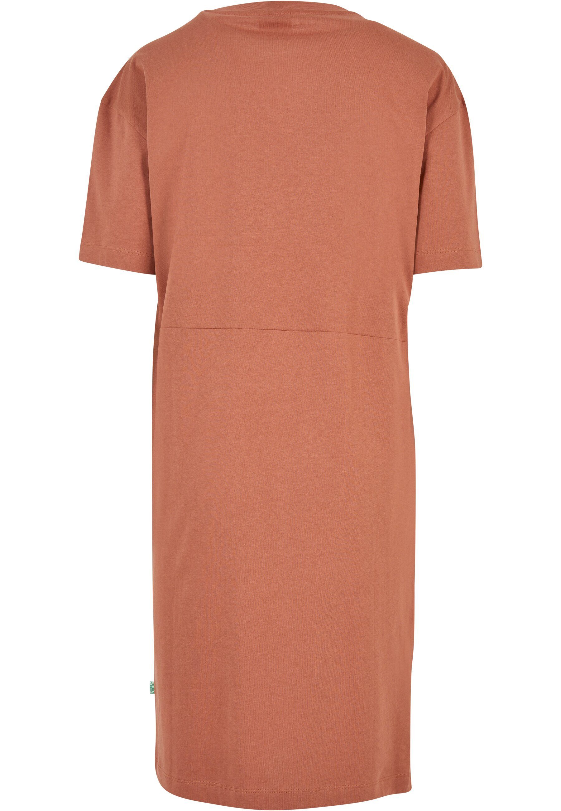 Damen Organic Tee Oversized Dress terracotta (1-tlg) URBAN Slit CLASSICS Jerseykleid Ladies