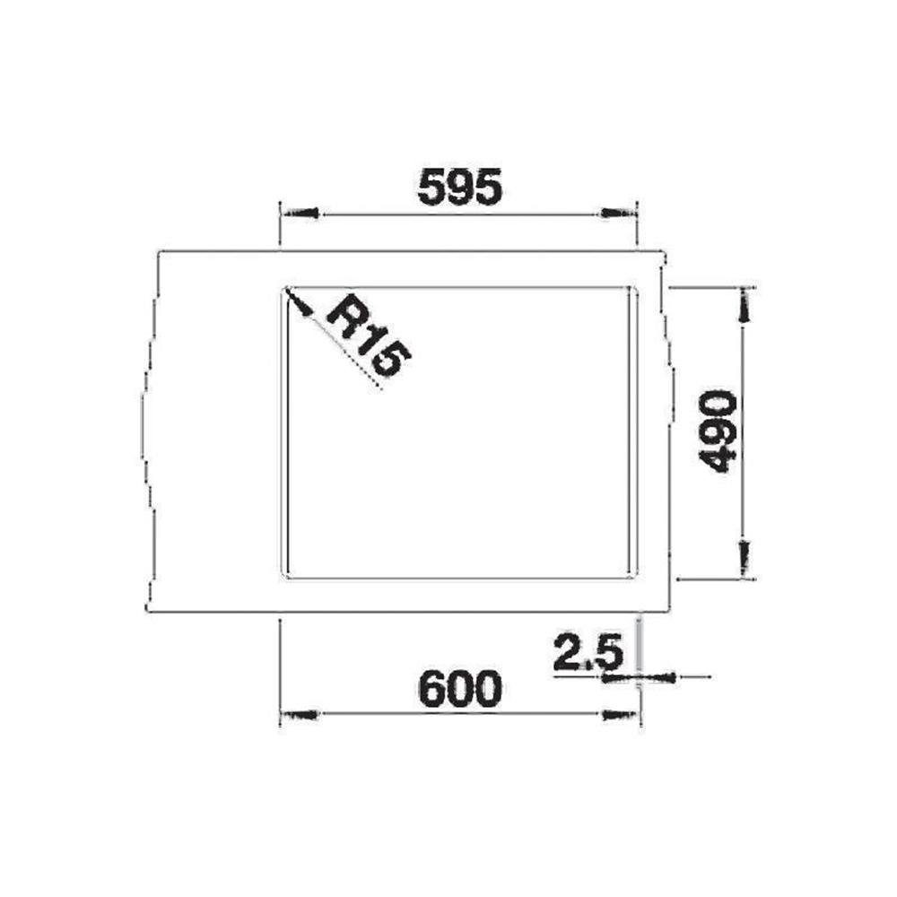 Ablaufsystem, Silgranit, Blanco 6 cm 61,5/51 InFino tartufo Granitspüle BLANCO PLEON Einbauspüle