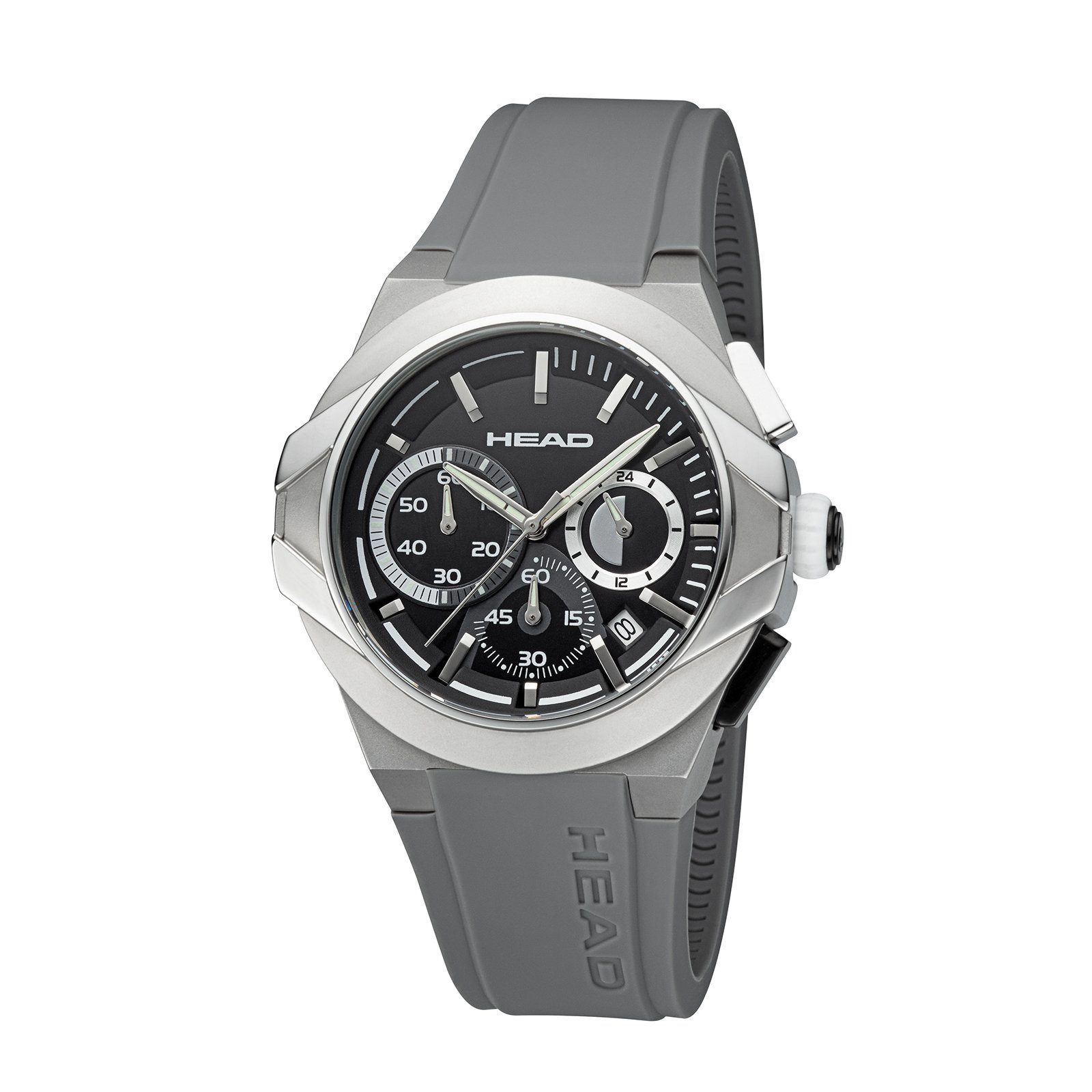 silber Chronograph Head Silikonarmband STOCKHOLM 42mm Sportuhr