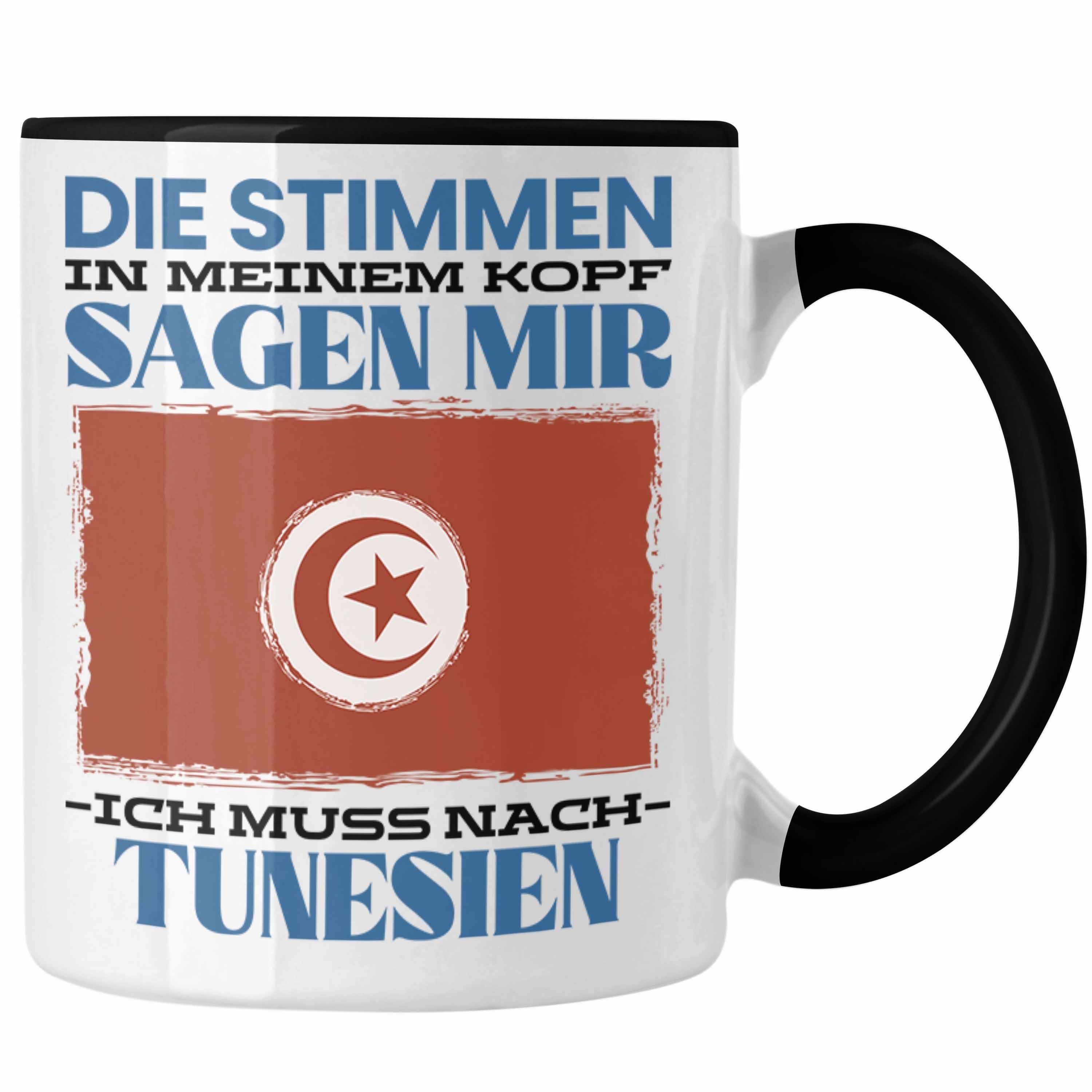Trendation Tasse Tunesien Tasse Urlaub Heimat Geschenk Spruch Tunese Geschenkidee Schwarz