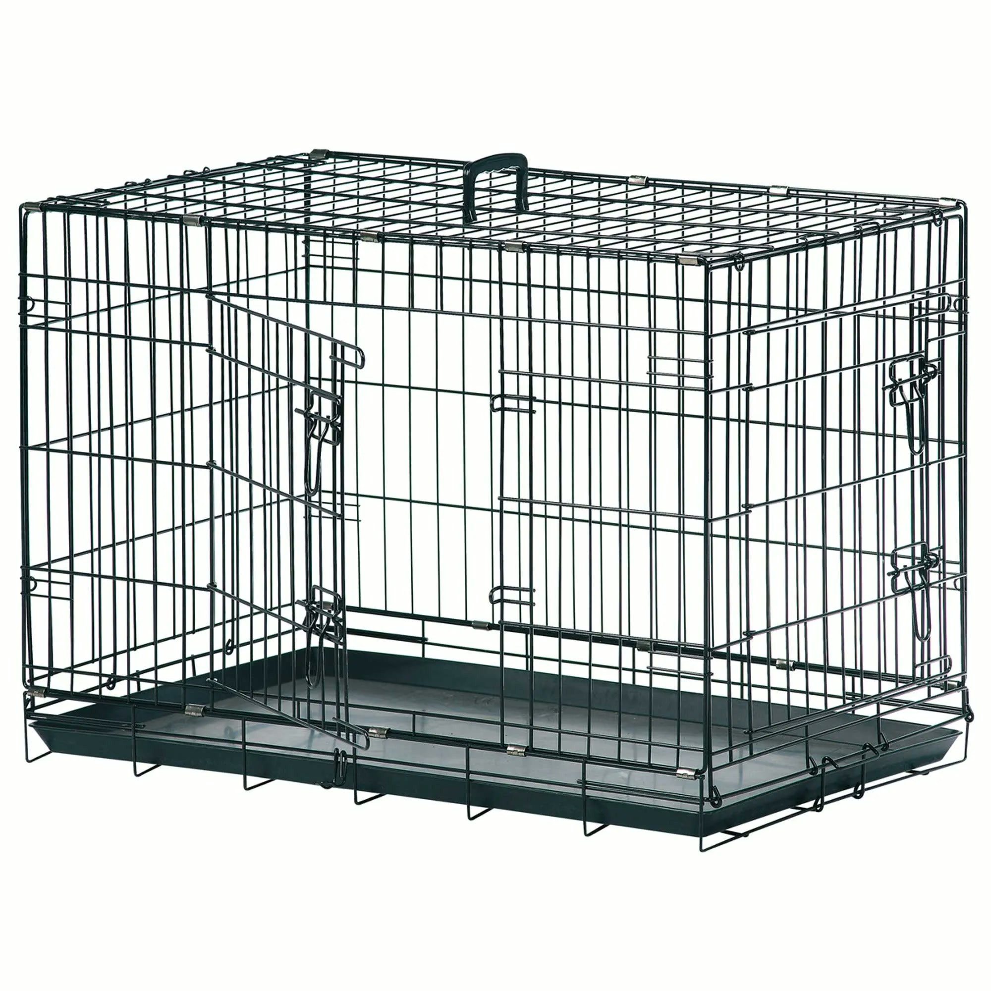 Nobby Tiertransportbox Hundebox aus Metall - faltbar - stabil - mit Griff, platzsparend zusammenfaltbar
