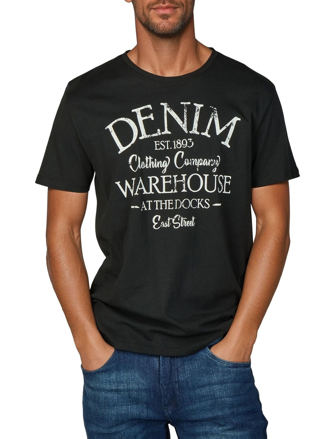 riverso T-Shirt Herren Printshirt RIVLeon Regular Fit (1-tlg) Kurzarm Tee Shirt mit Rundhalsausschnitt aus 100% Baumwolle